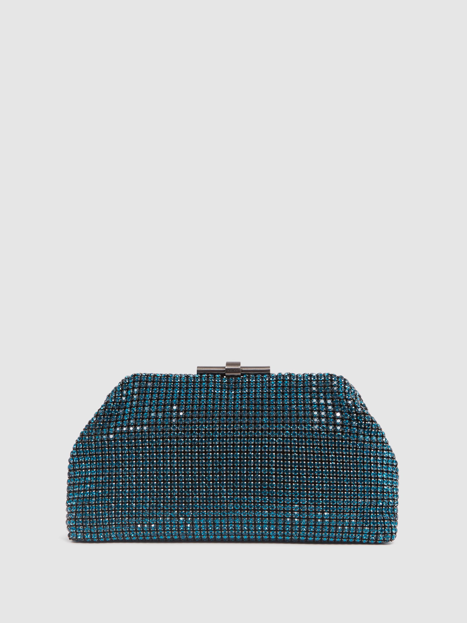 Embellished Clutch Bag in Teal