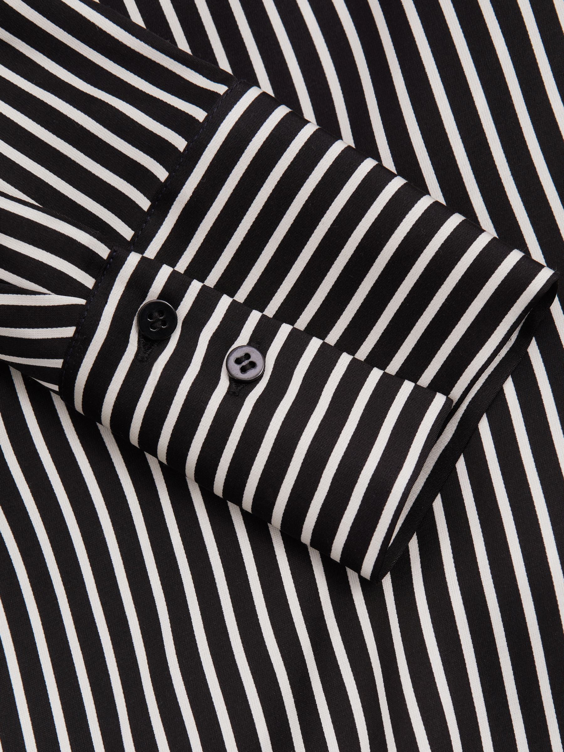 Addison Black Striped Cowl Neck Top