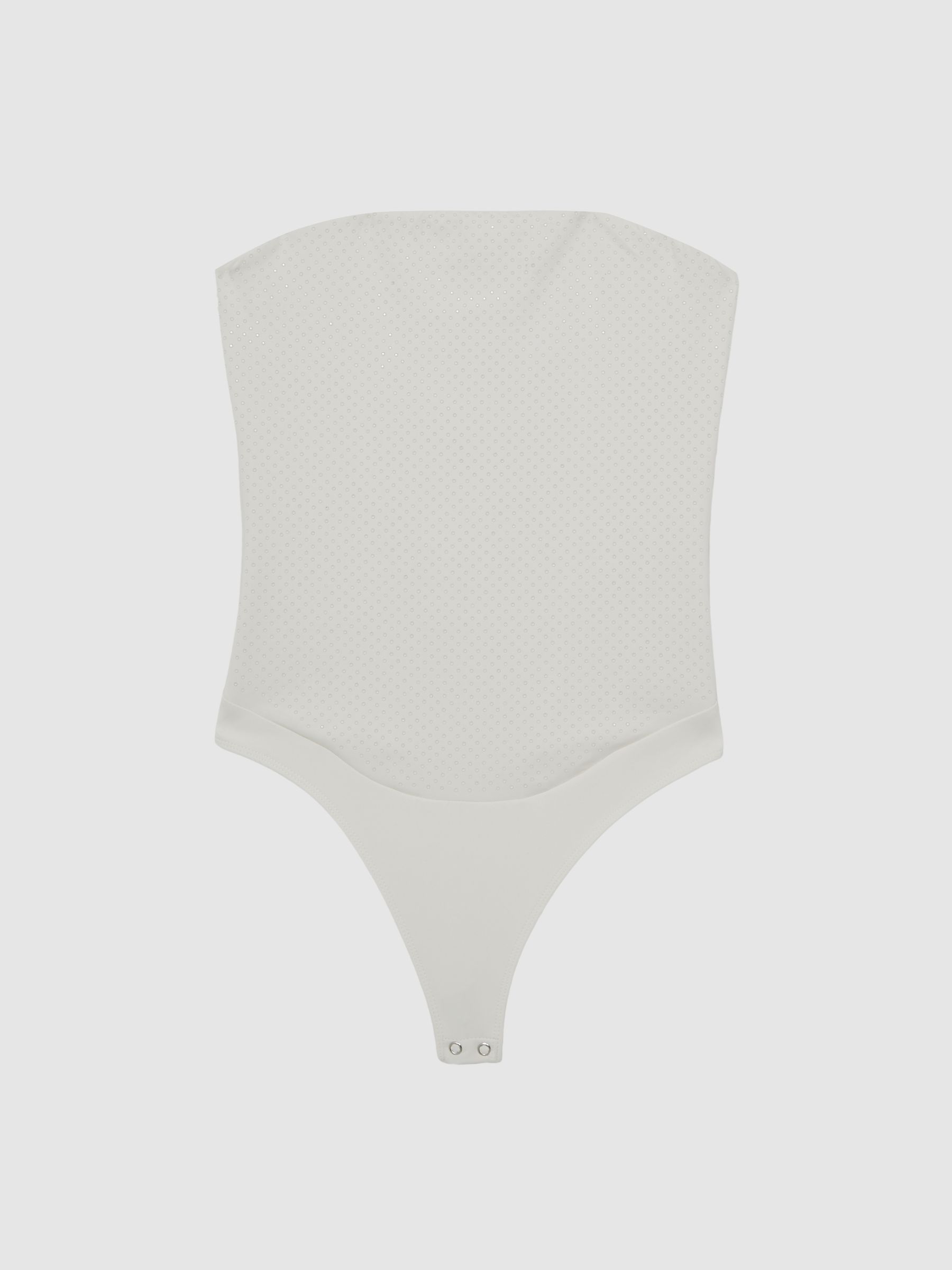 Good American Crystal Corset Bodysuit in White