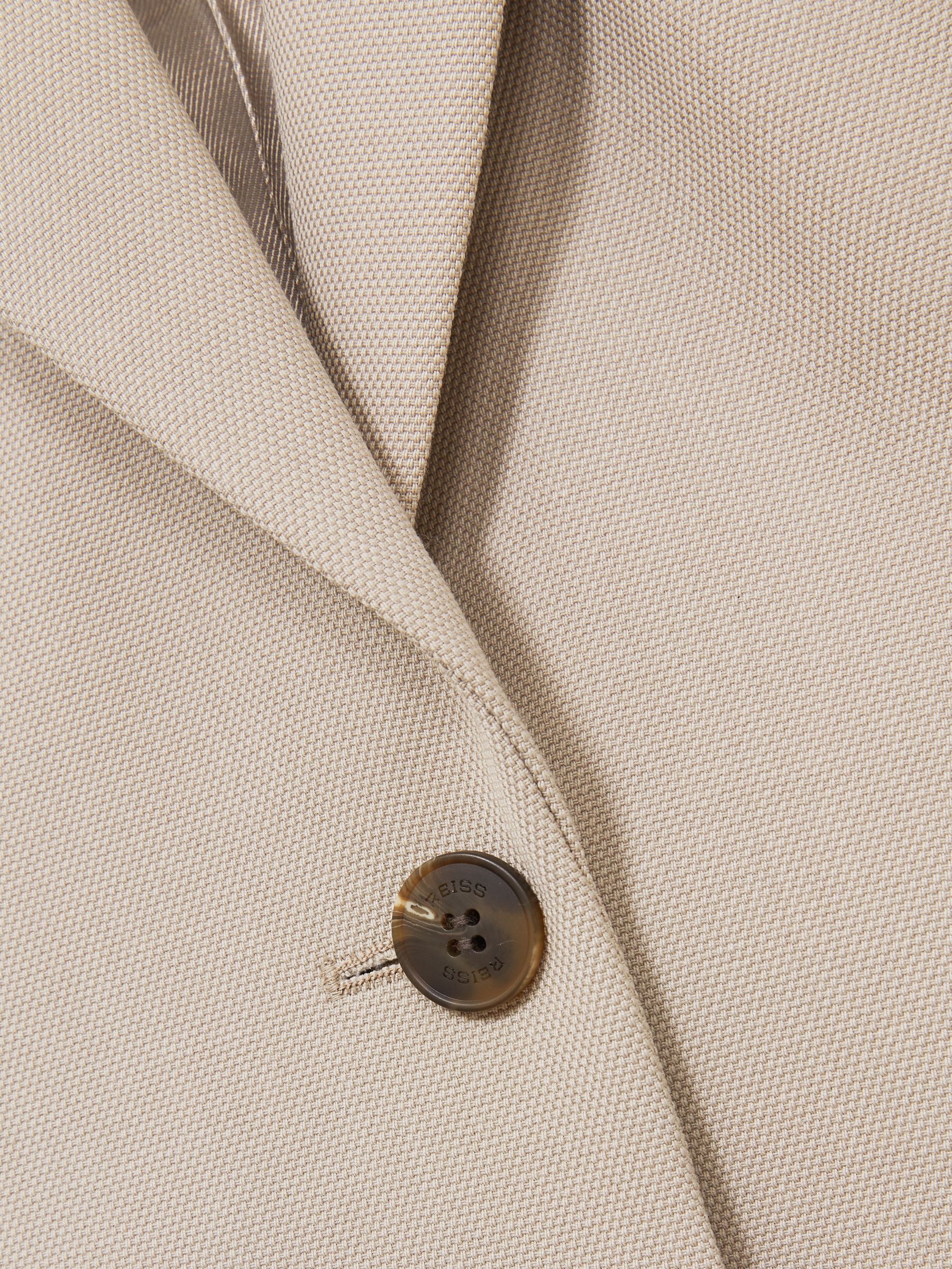 Single-Breasted Textured Suit Jacket Wool-Blend in Neutral