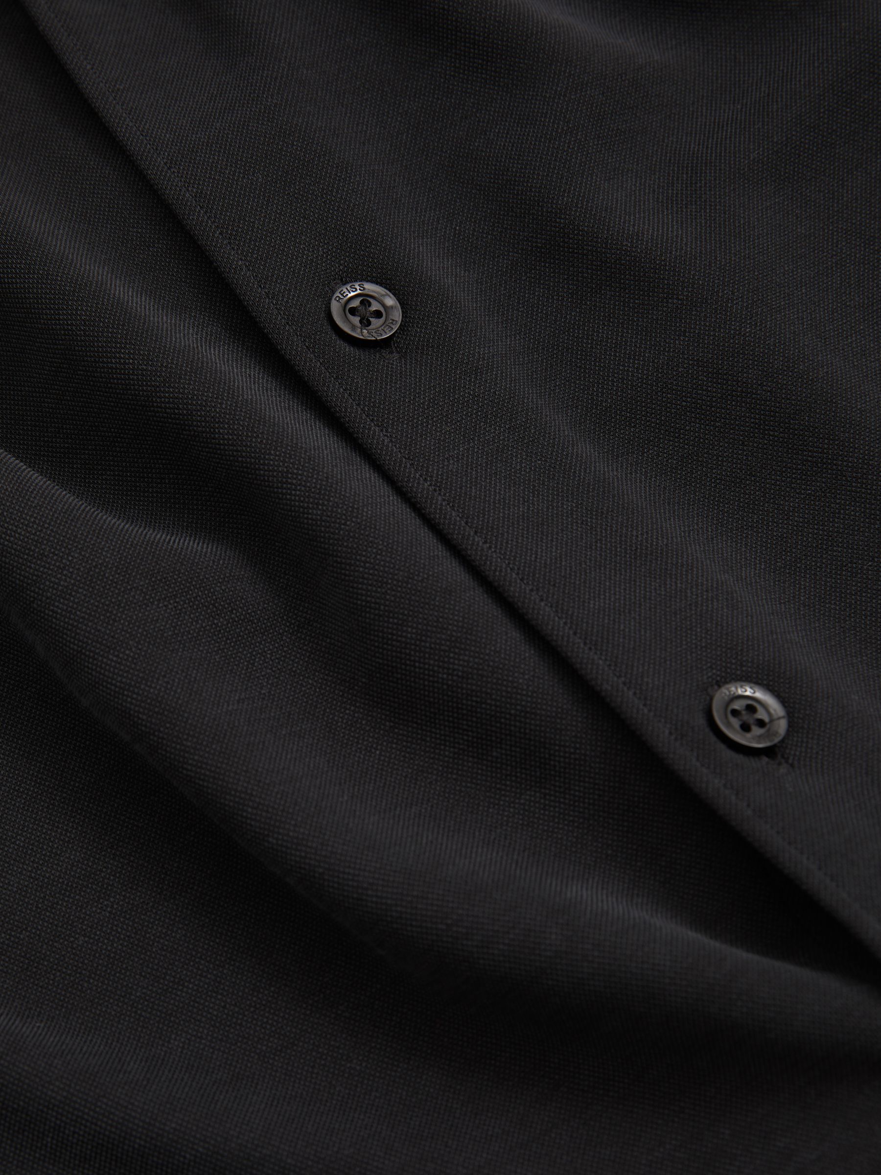 Modal Blend Cutaway Collar Shirt in Washed Black