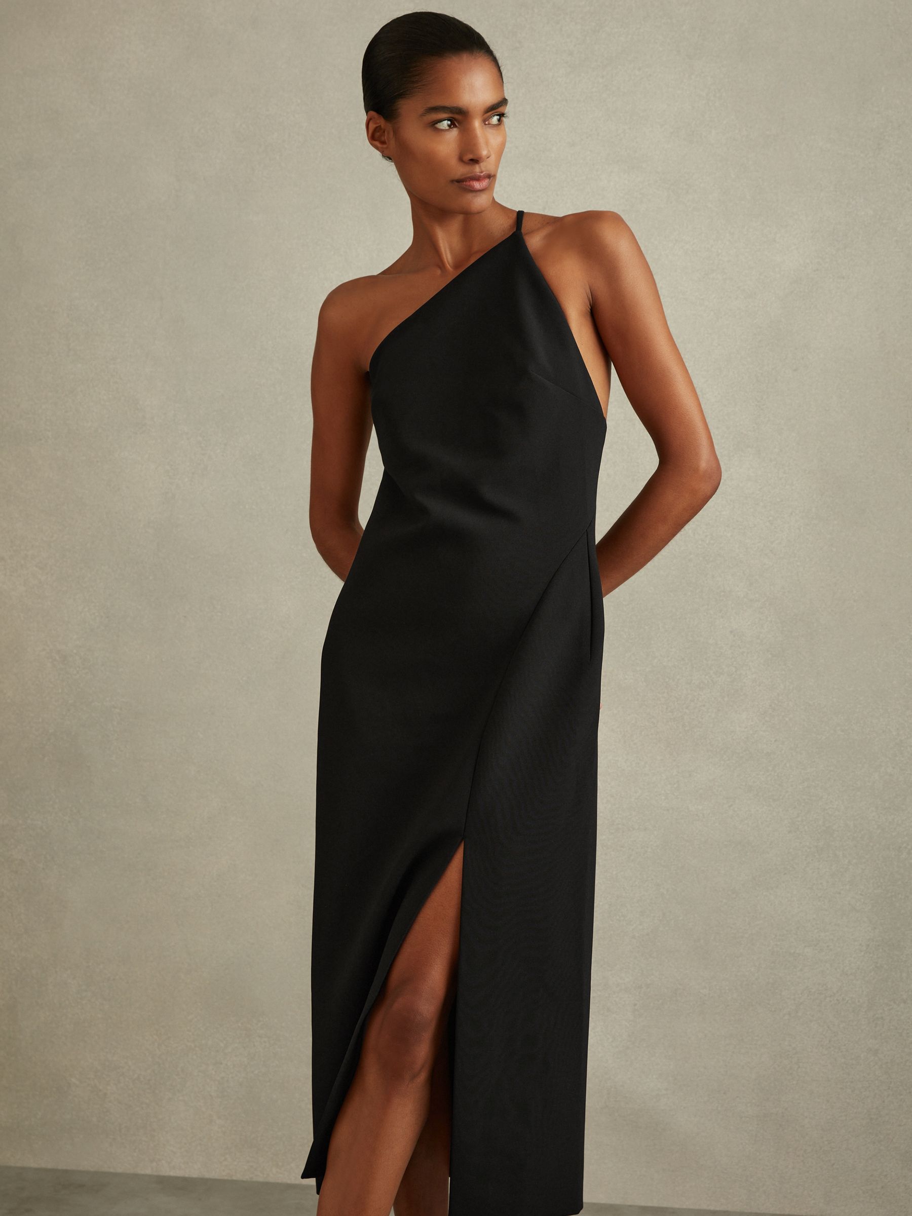 One-Shoulder Bodycon Dress in Black