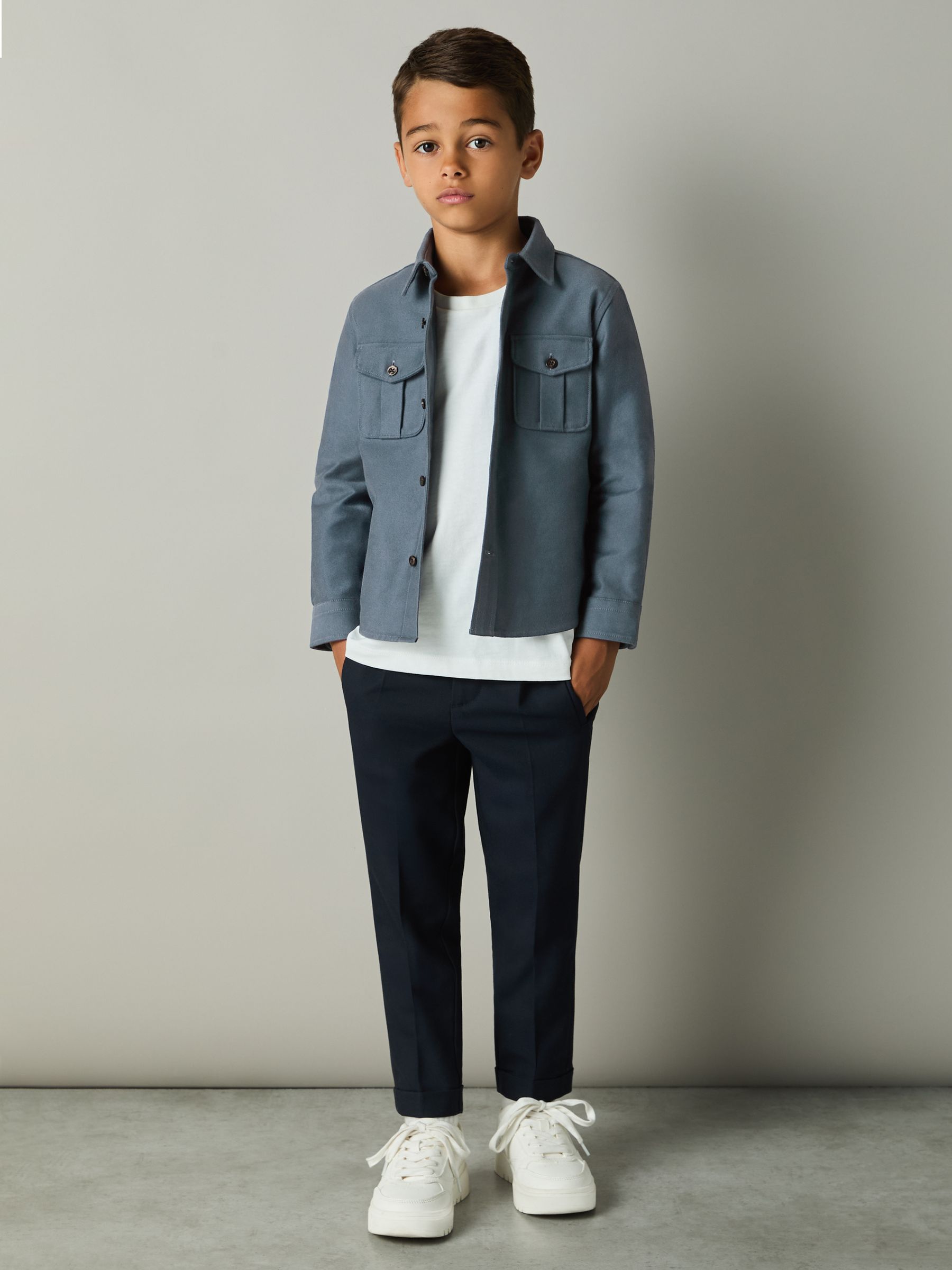 9-13 yrs Brushed 100% Cotton Shirt in Blue