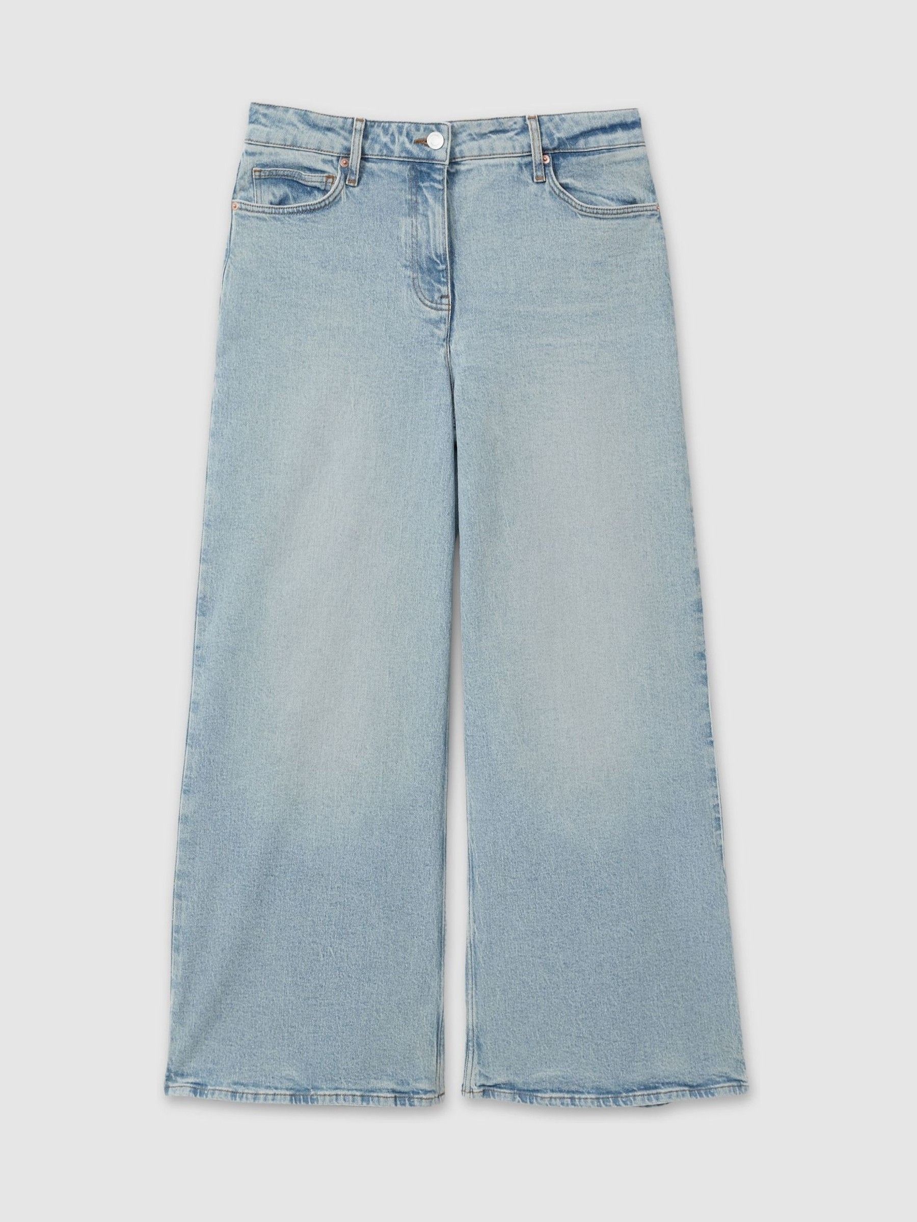 Petite Wide Leg Jeans in Light Blue