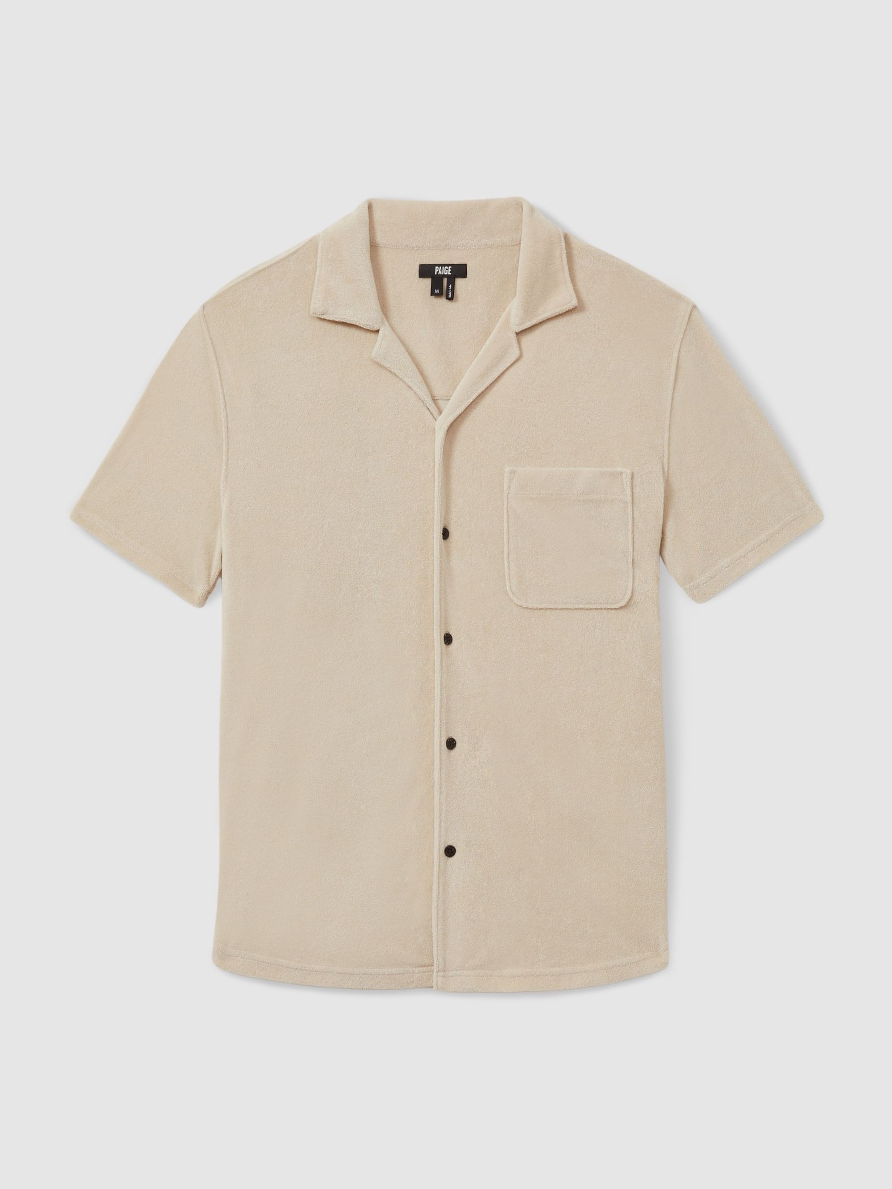 Paige Terry Cuban Collar Shirt in Natural