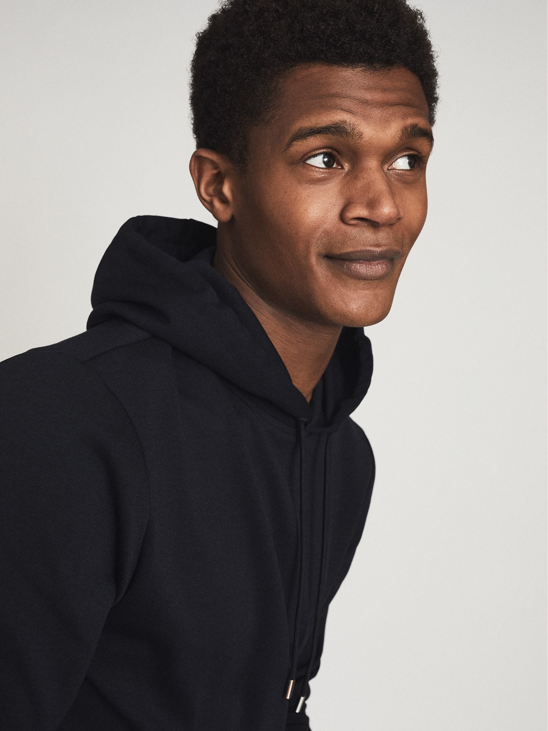 Neoprene Loungewear Hoodie in Navy