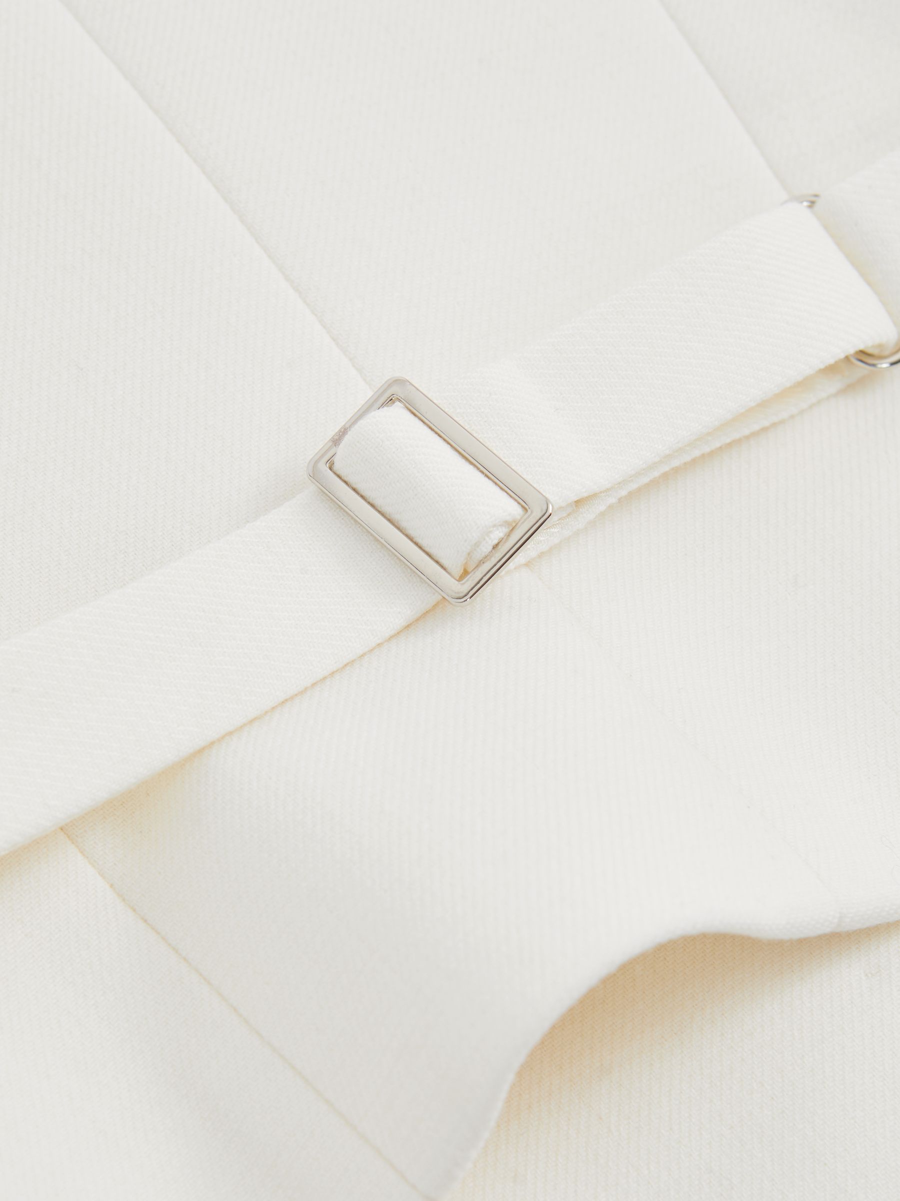 Single-Breasted Twill Waistcoat With Wool in White