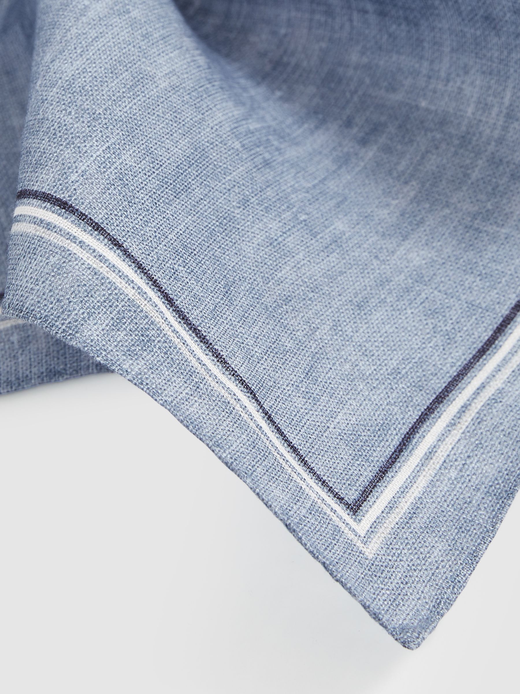 Linen Pocket Square in Soft Blue