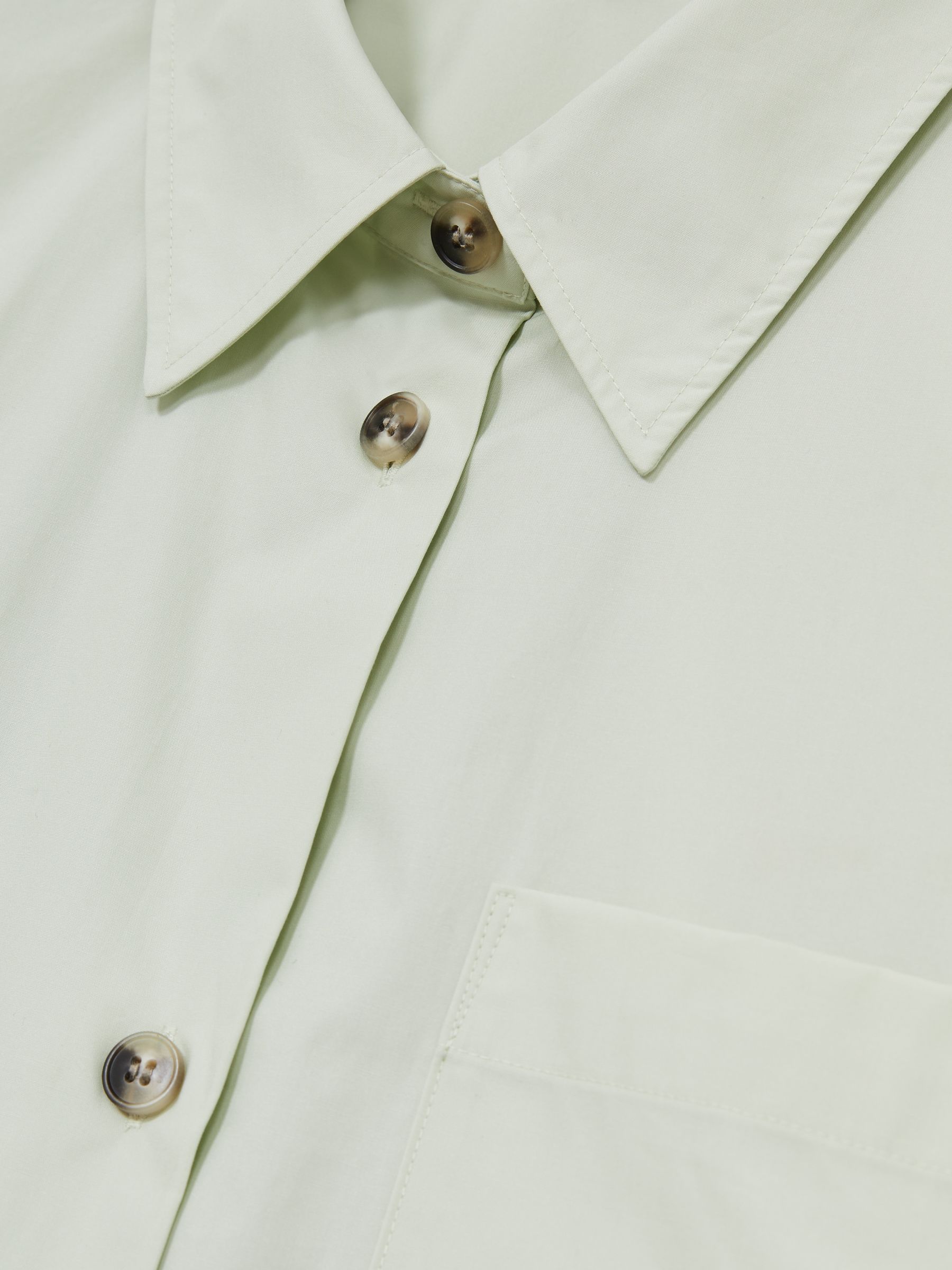 Cotton Short-Sleeve Shirt in Green