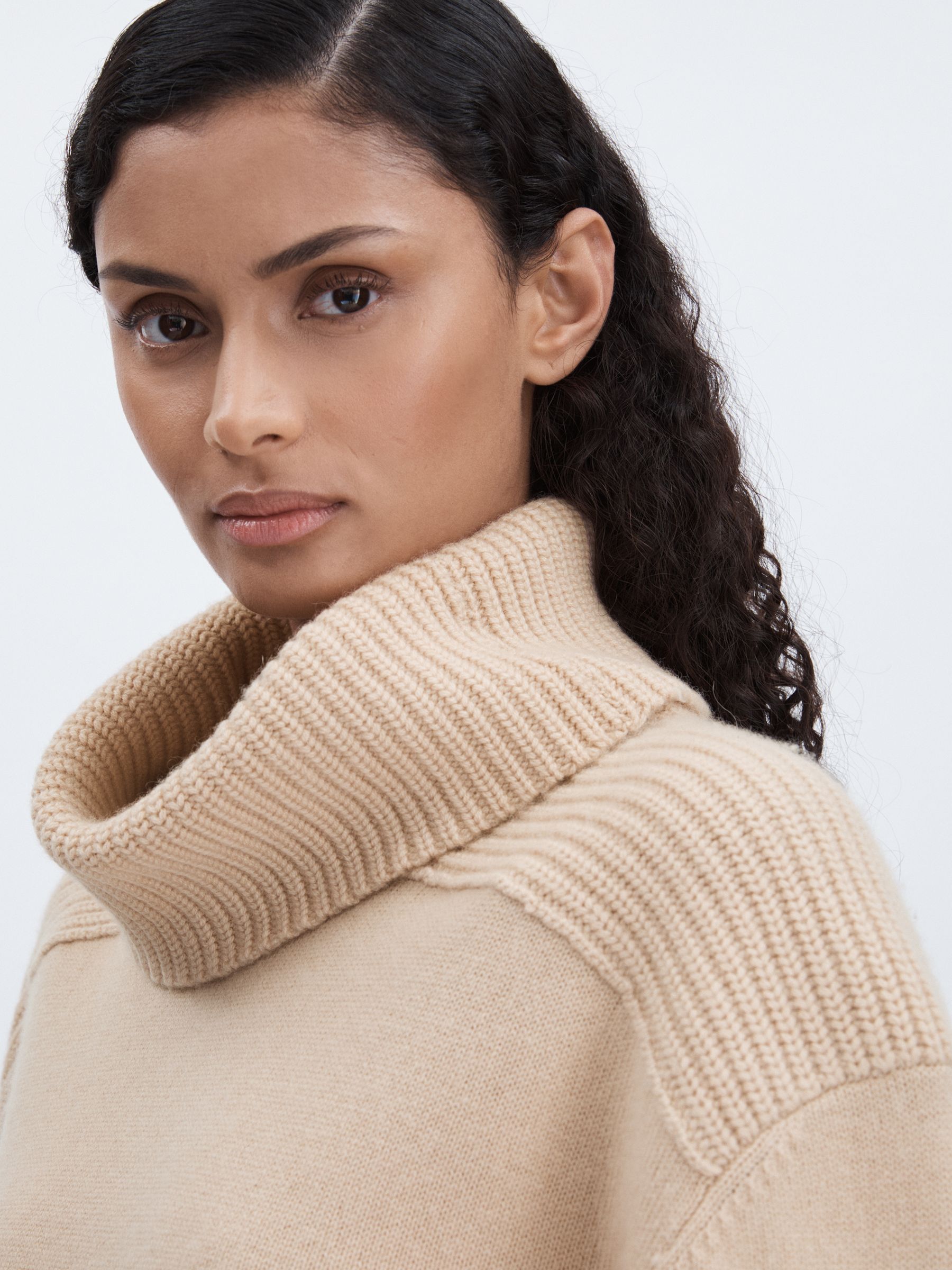 Madeleine Thompson Wool-Cashmere Roll-Neck Jumper in Buttermilk