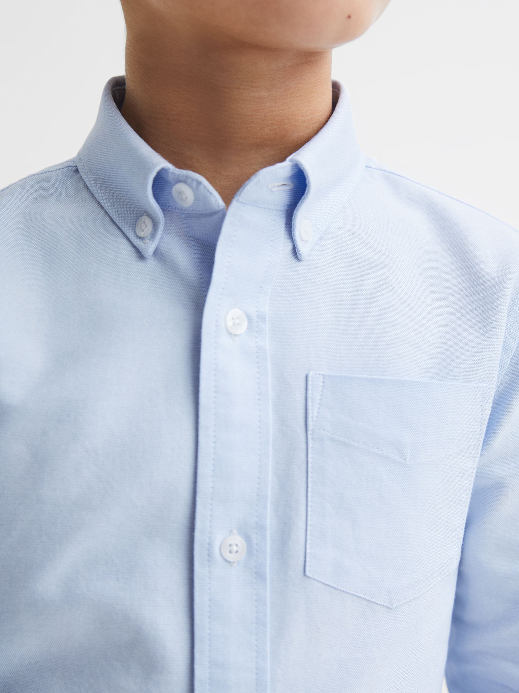 3-9 yrs Button Down Oxford Shirt in Soft Blue