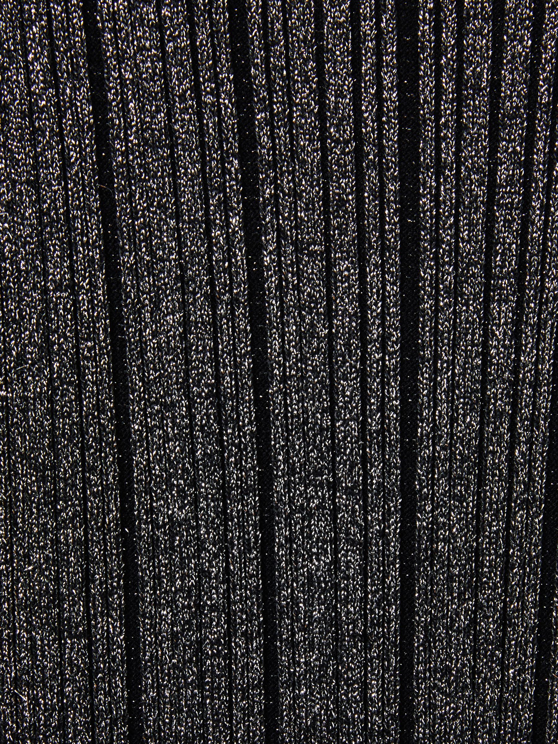 13-14 yrs Metallic Ribbed Asymmetric Dress in Black