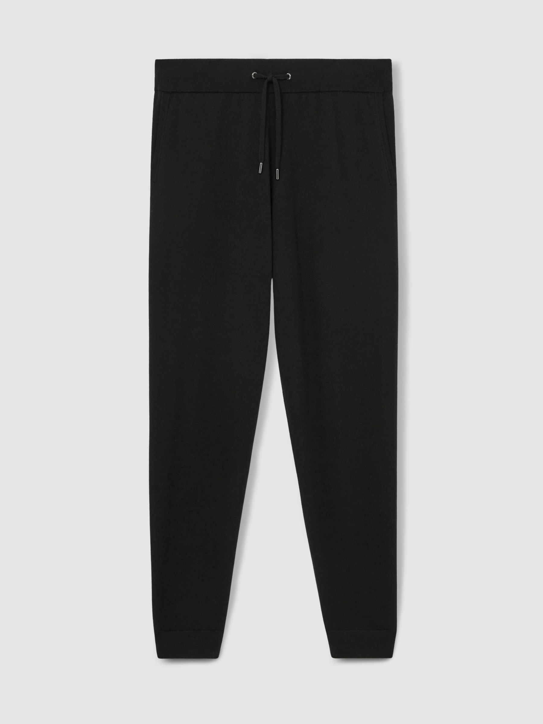 Merino-Blend Stretch Joggers in Black