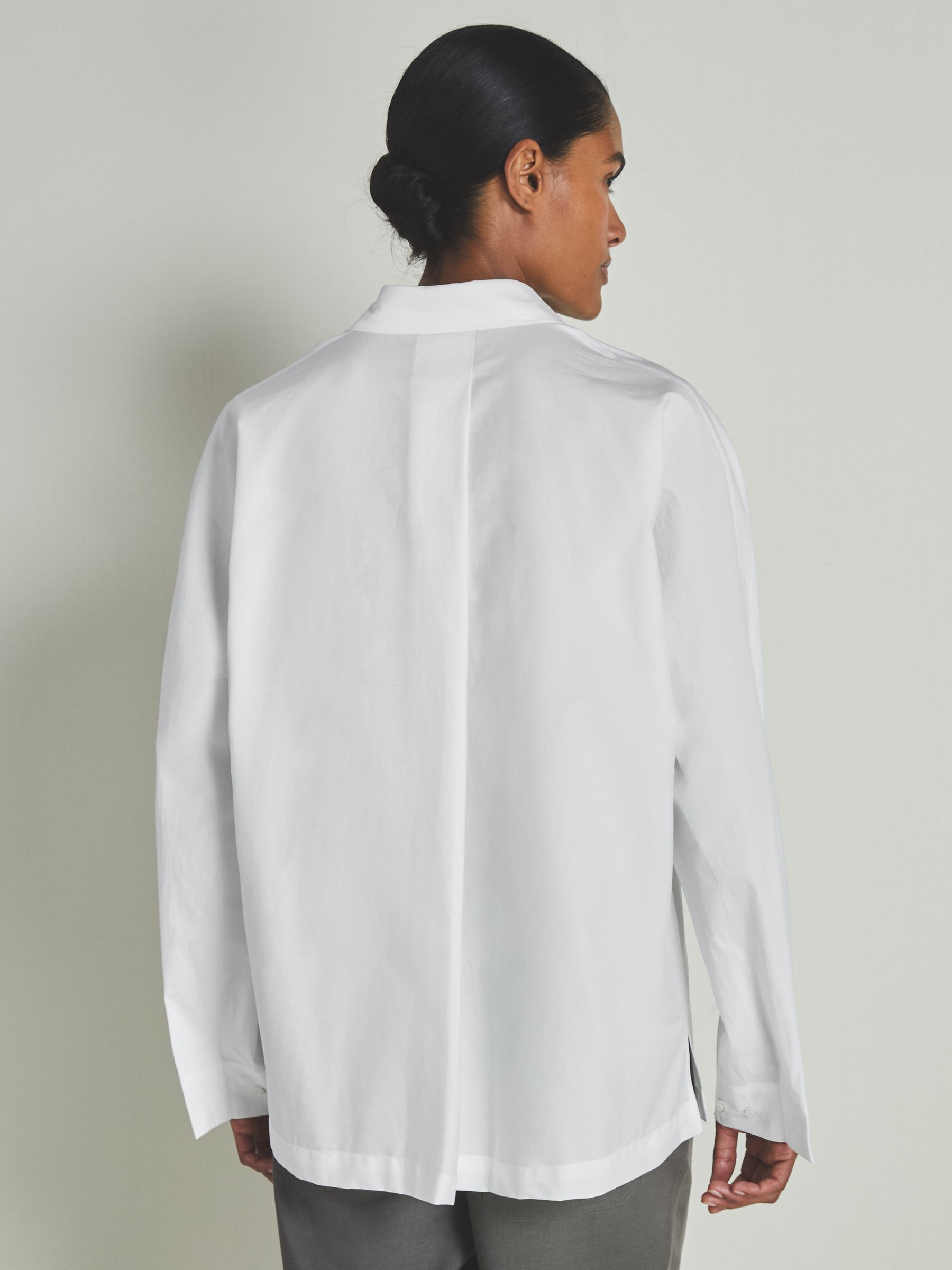 Reiss | Les 100 Ciels Cotton-Blend Poplin Shirt in White