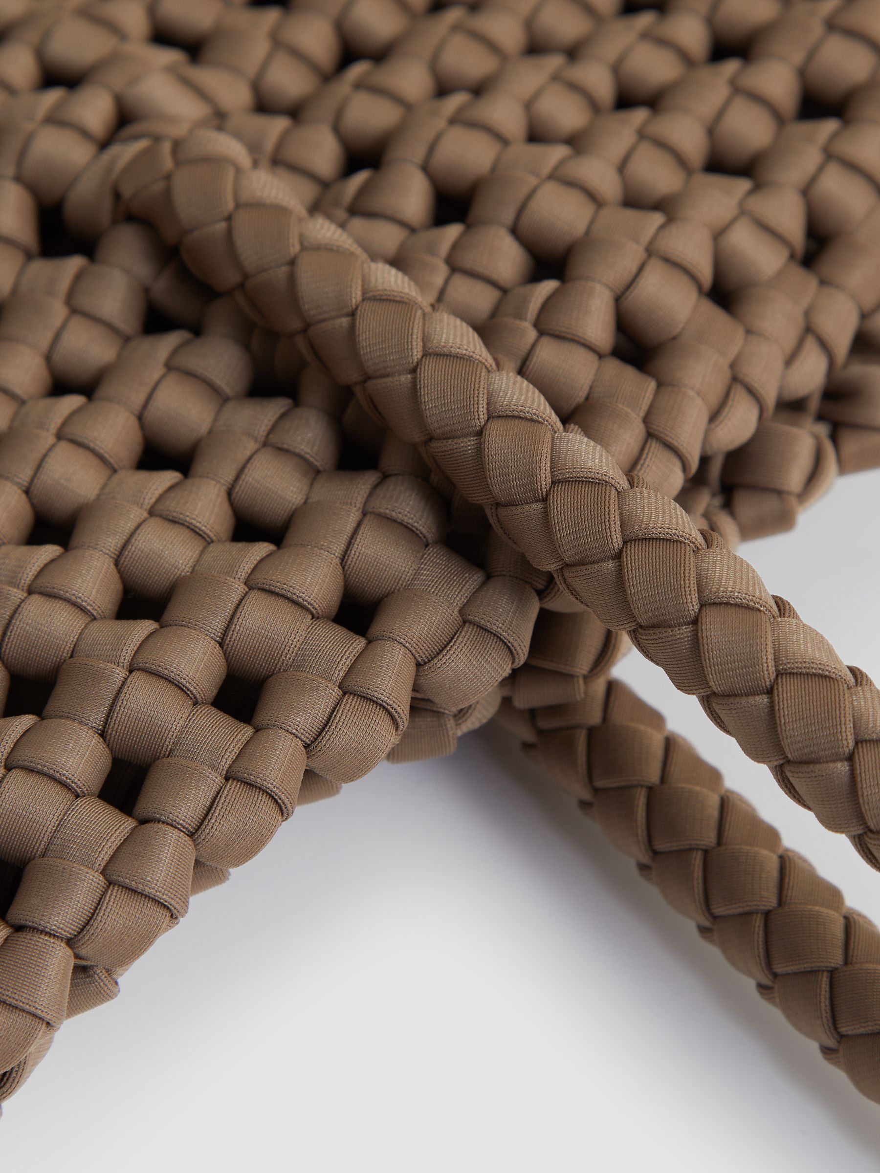 Woven Neoprene Tote Bag in Taupe