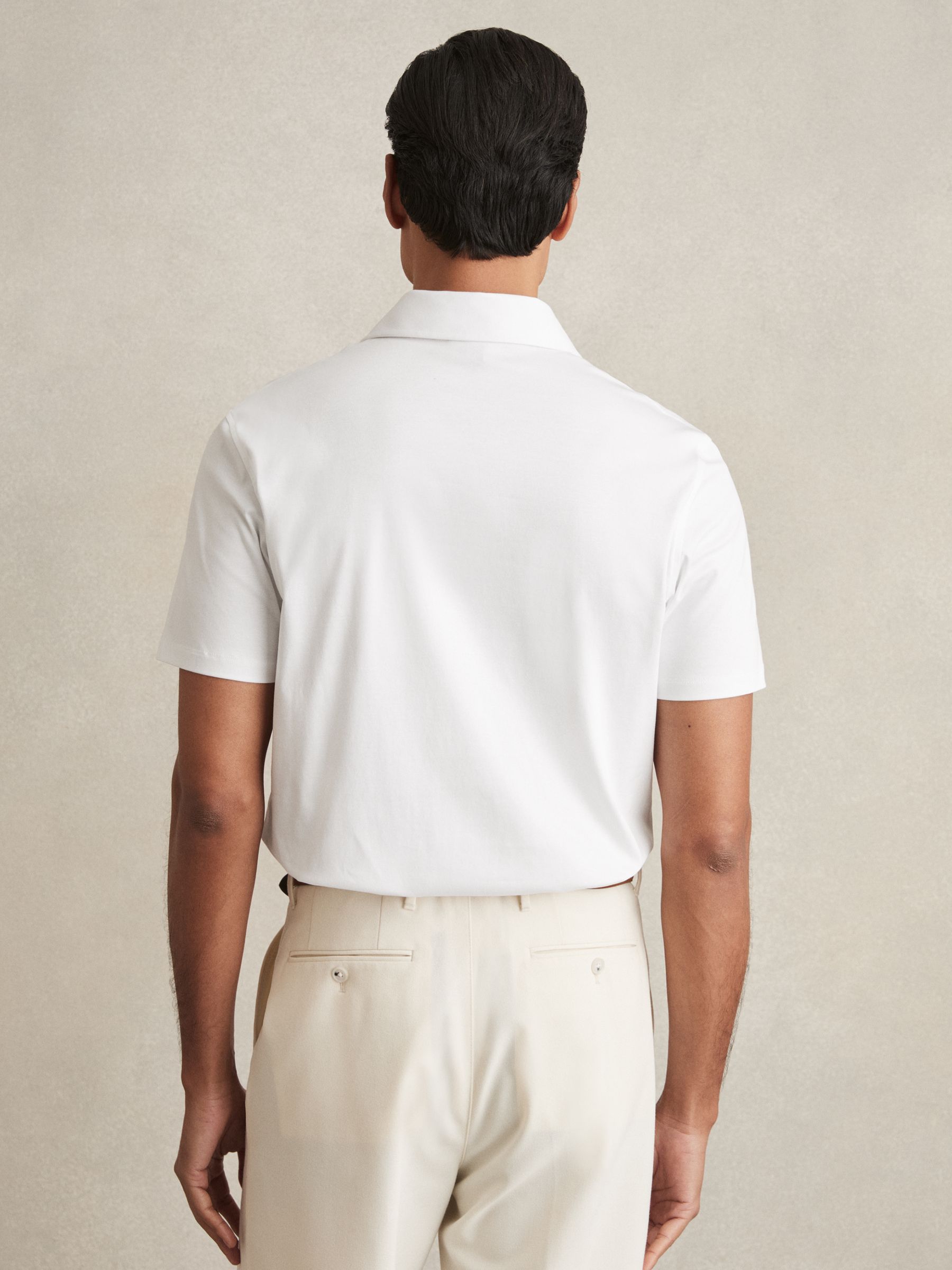Air-Water Cotton Polo Shirt in White