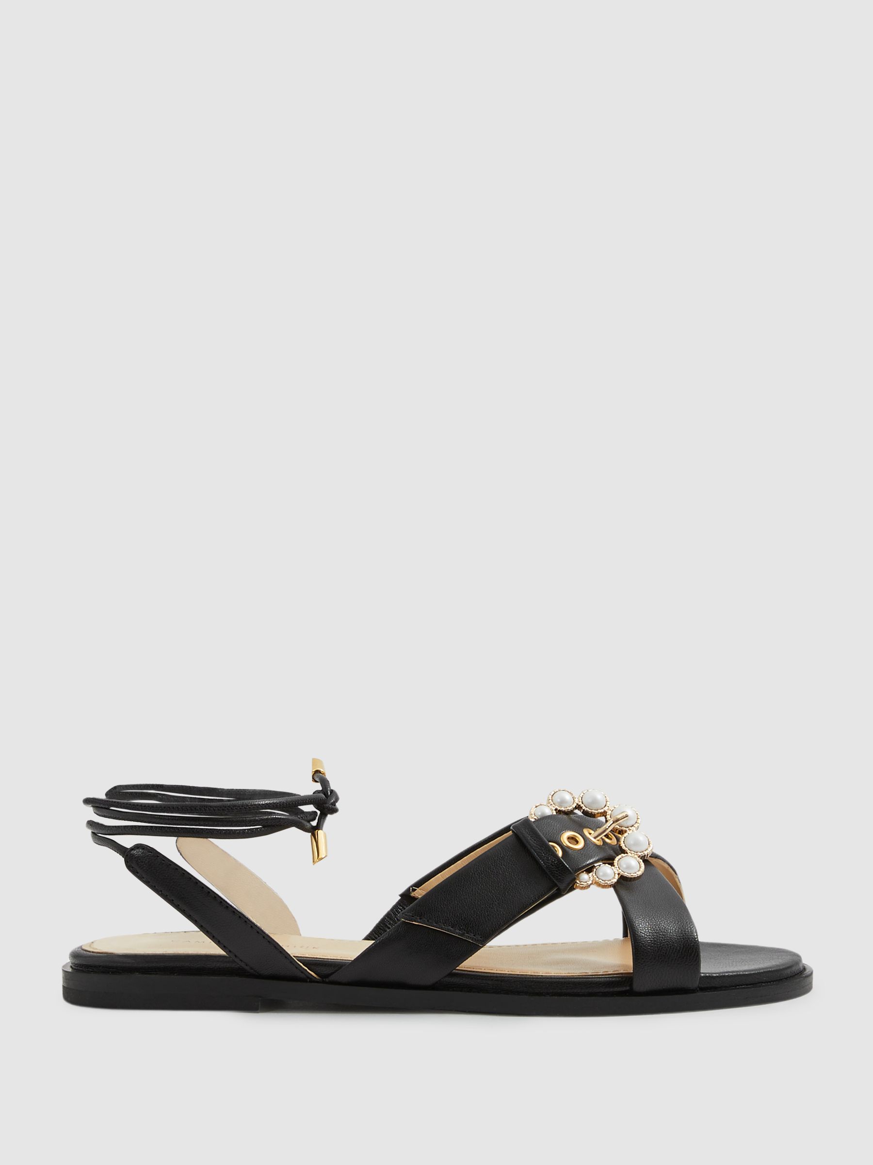 Camilla Elphick Leather Sandals in Black