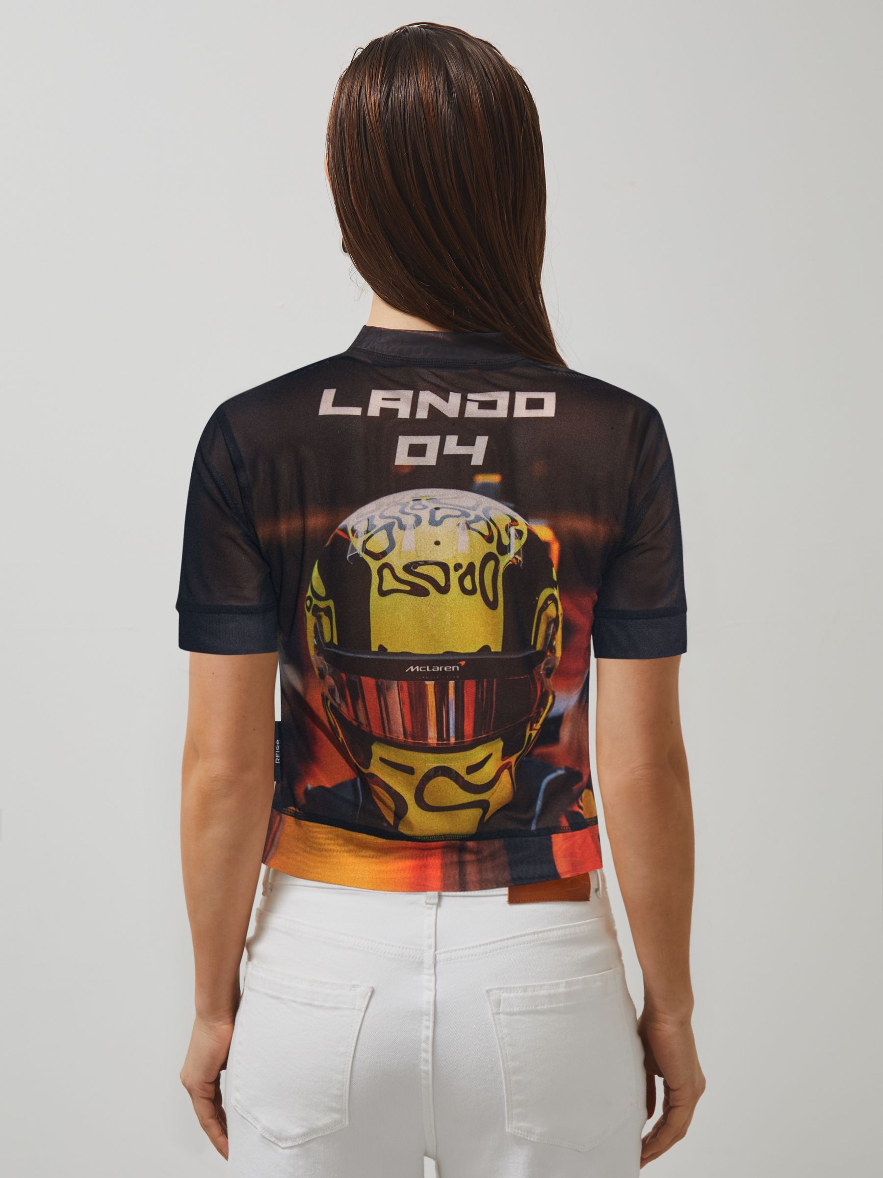 McLaren F1 Team Lando Print Mesh Top in Black
