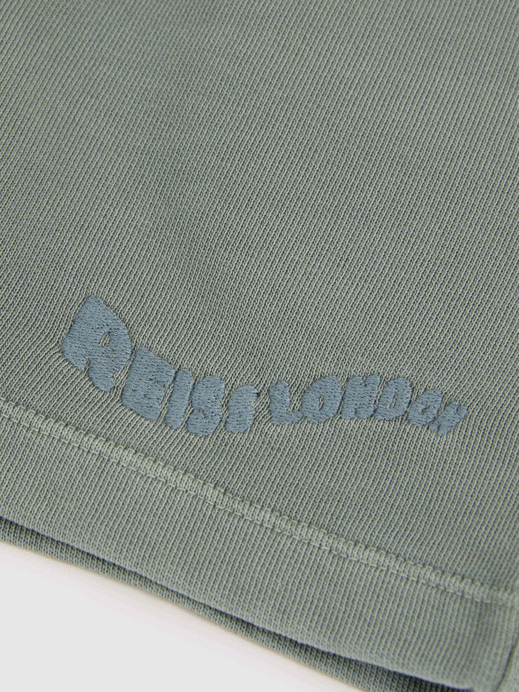 13-14 yrs Cotton Brand-Embroidered Shorts in Washed Sage