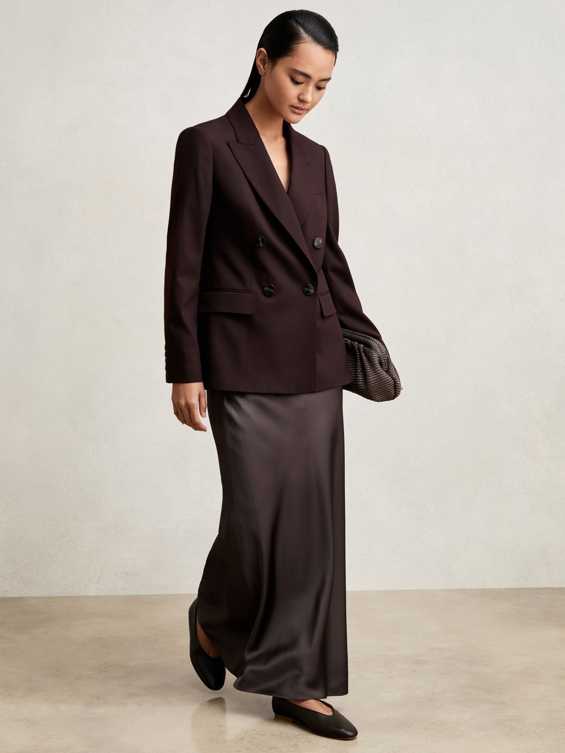 Silk Slip Maxi Skirt in Mauve