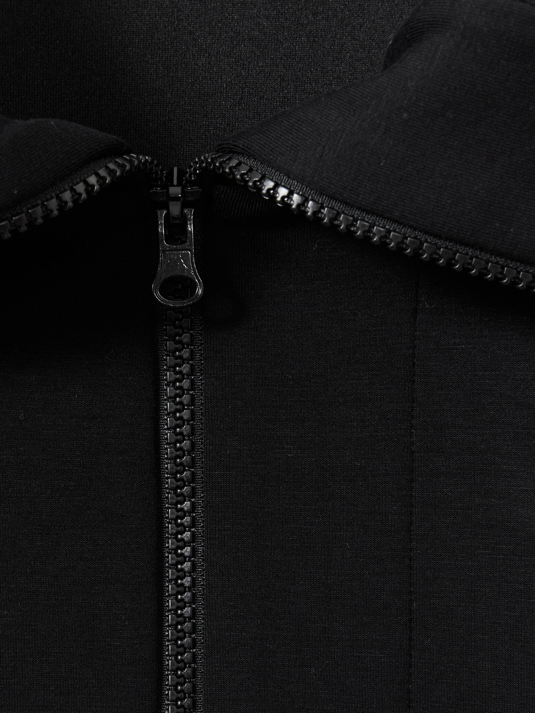 Interlock Half-Zip Drawstring-Hem Sweatshirt in Black