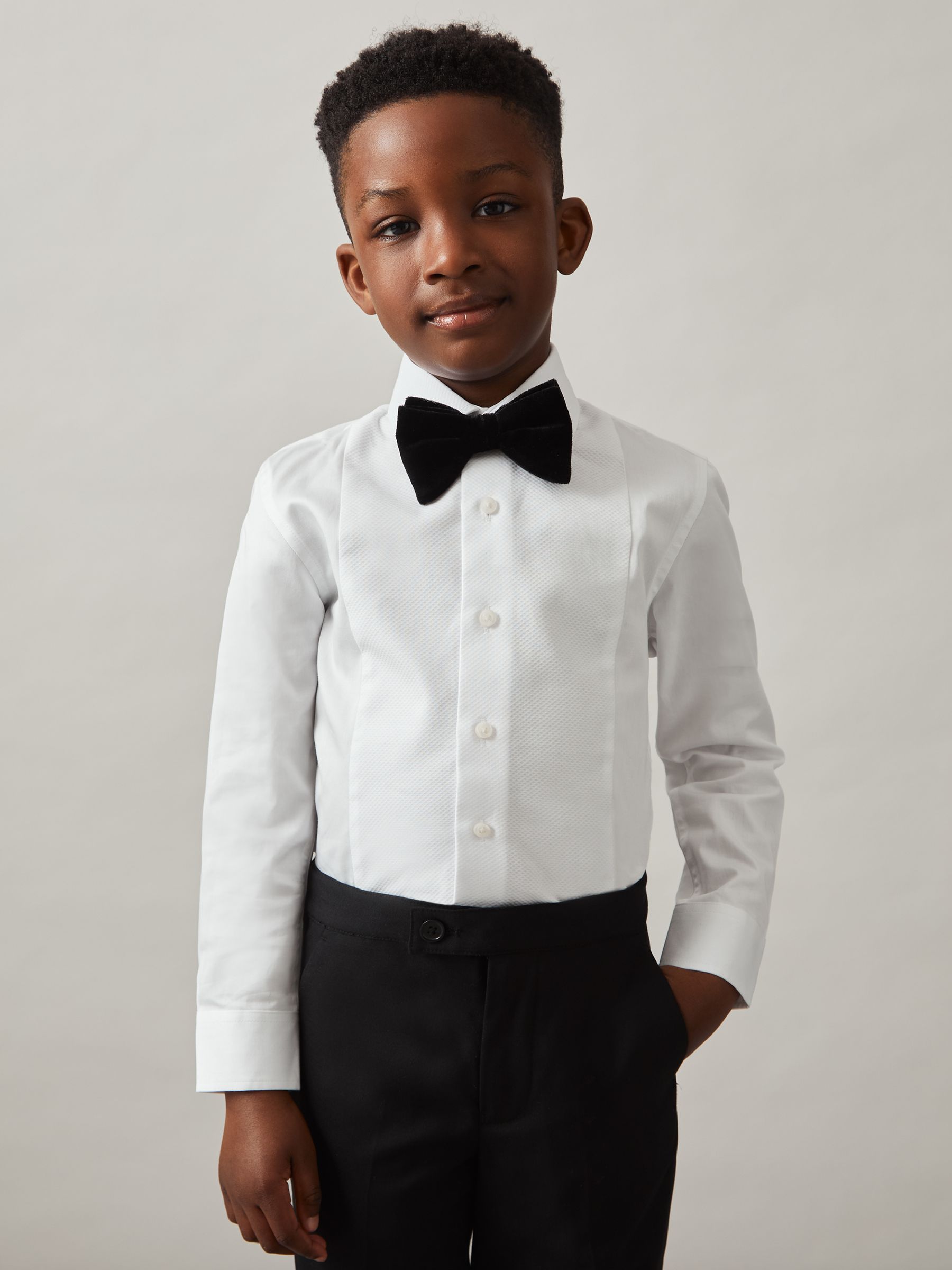 9-13 yrs Cotton Slim-Fit Dinner Shirt in White