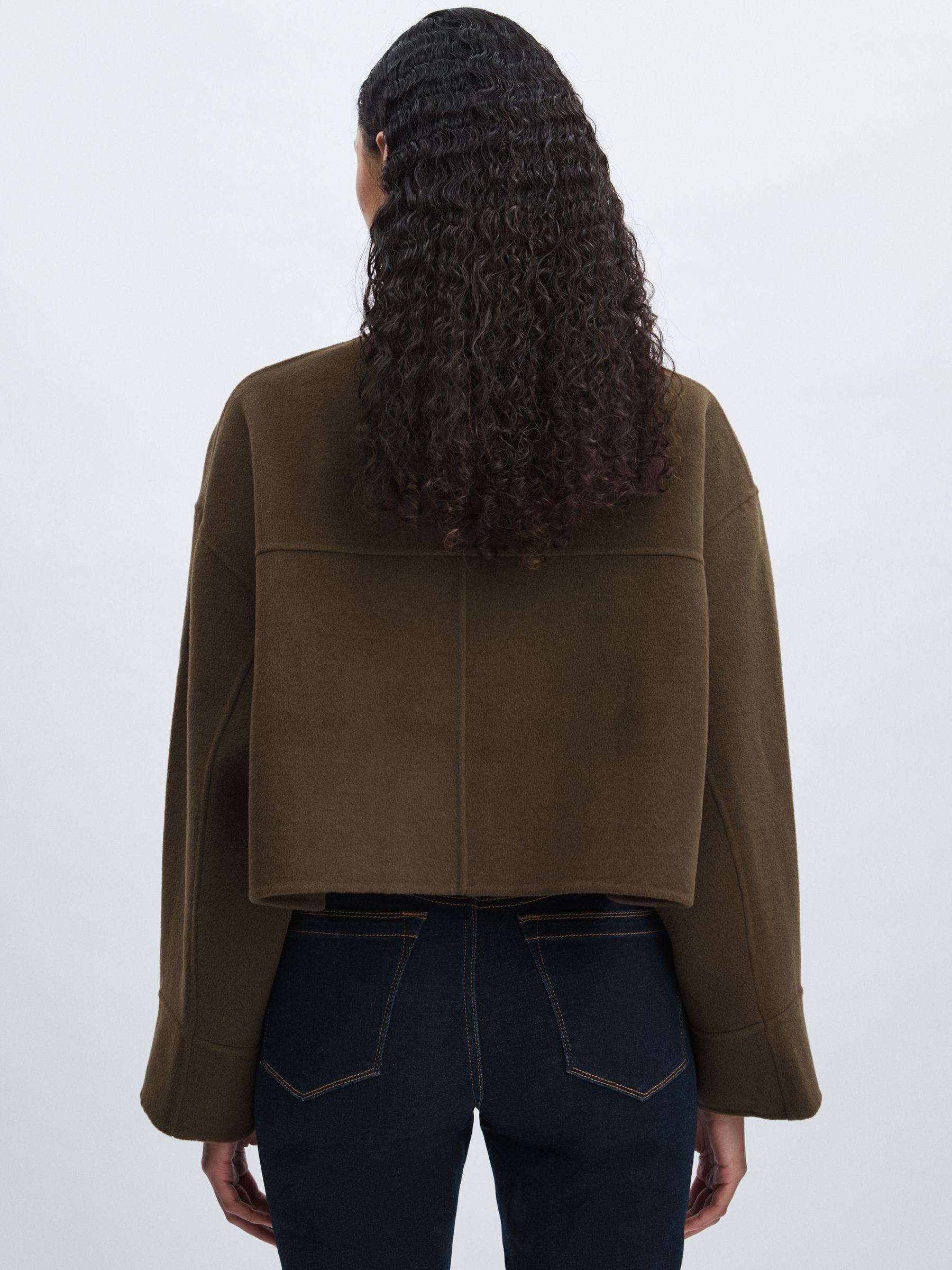 Meotine Wool-Blend Cropped Jacket in Brown