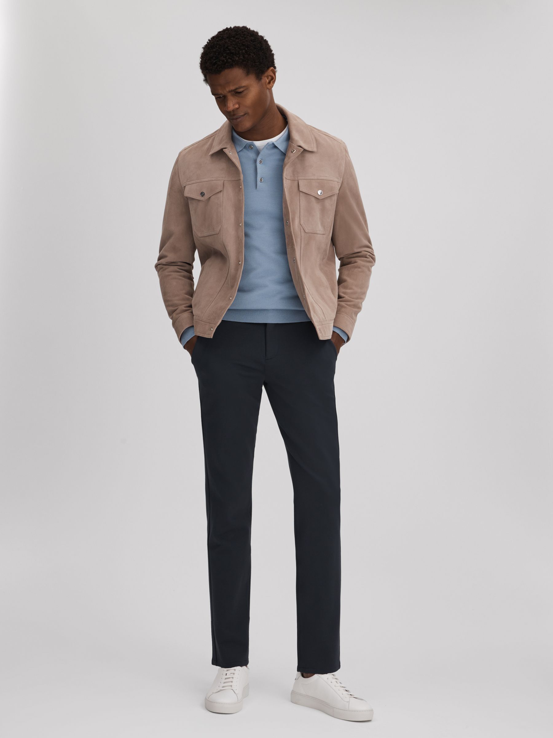 Paige Mid Rise Trousers in Deep Anchor