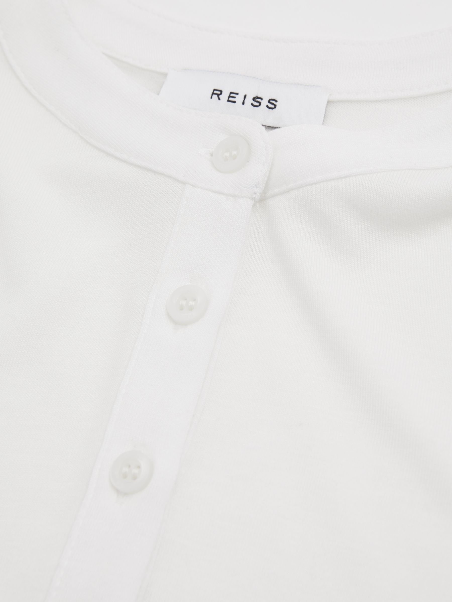 4-9 yrs Grandad Collar Long-Sleeve Top in Ivory