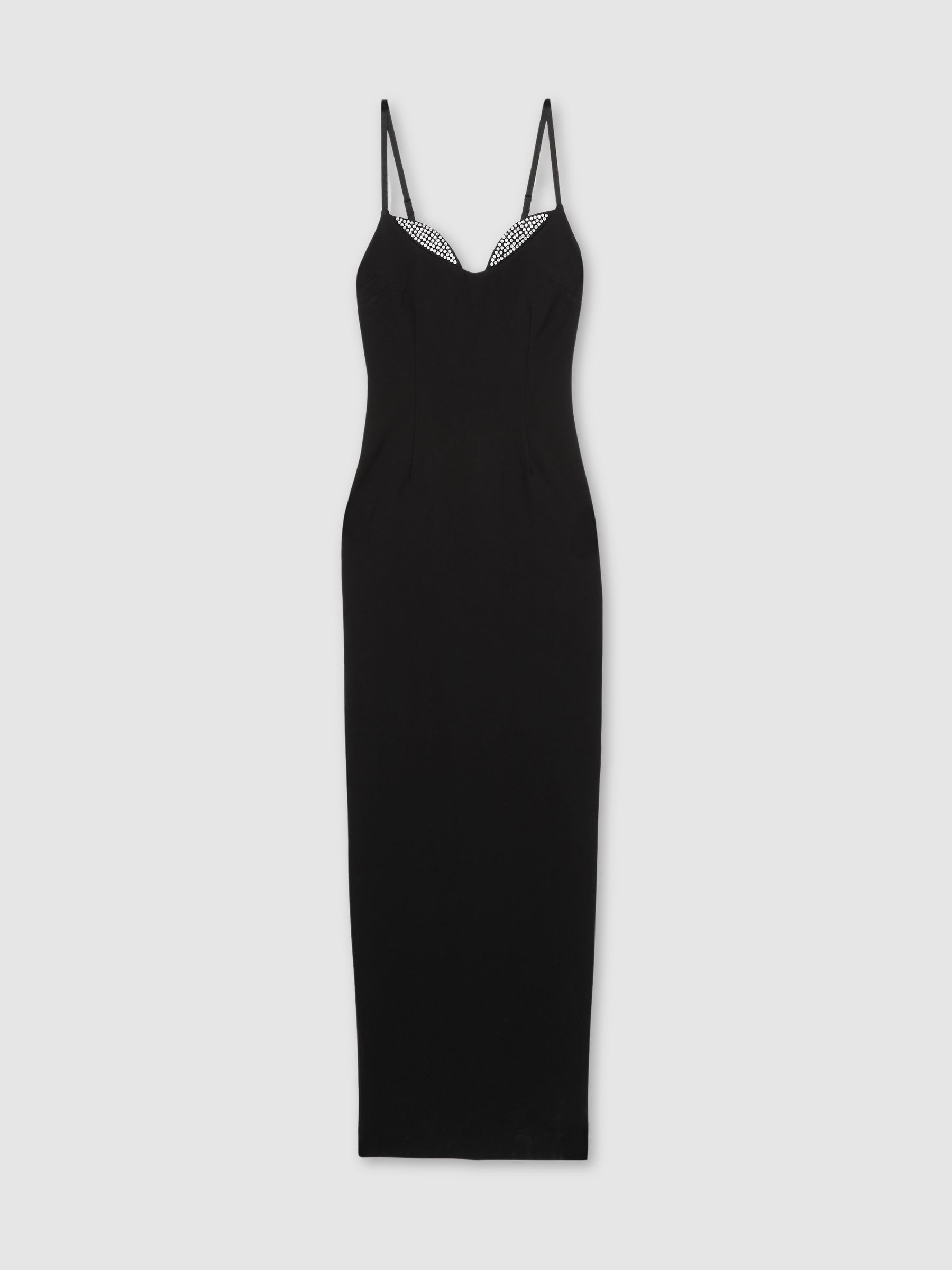 Good American Crystal-Trim Maxi Dress in Black