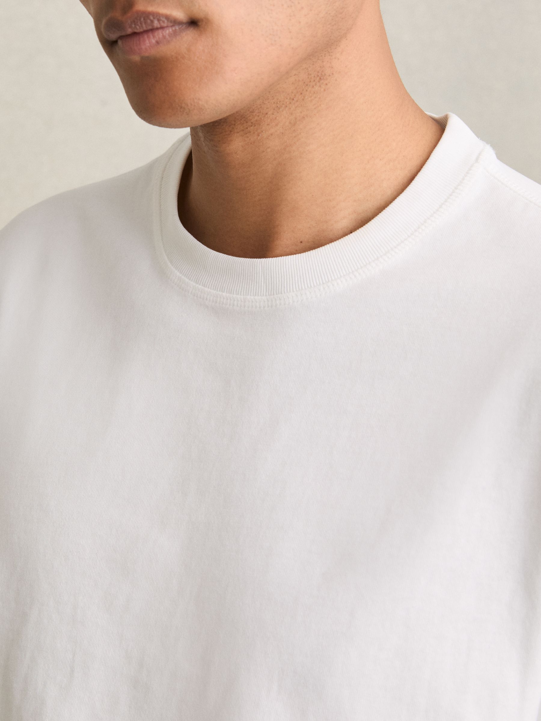 Cotton Garment-Dyed Oversized T-Shirt in White
