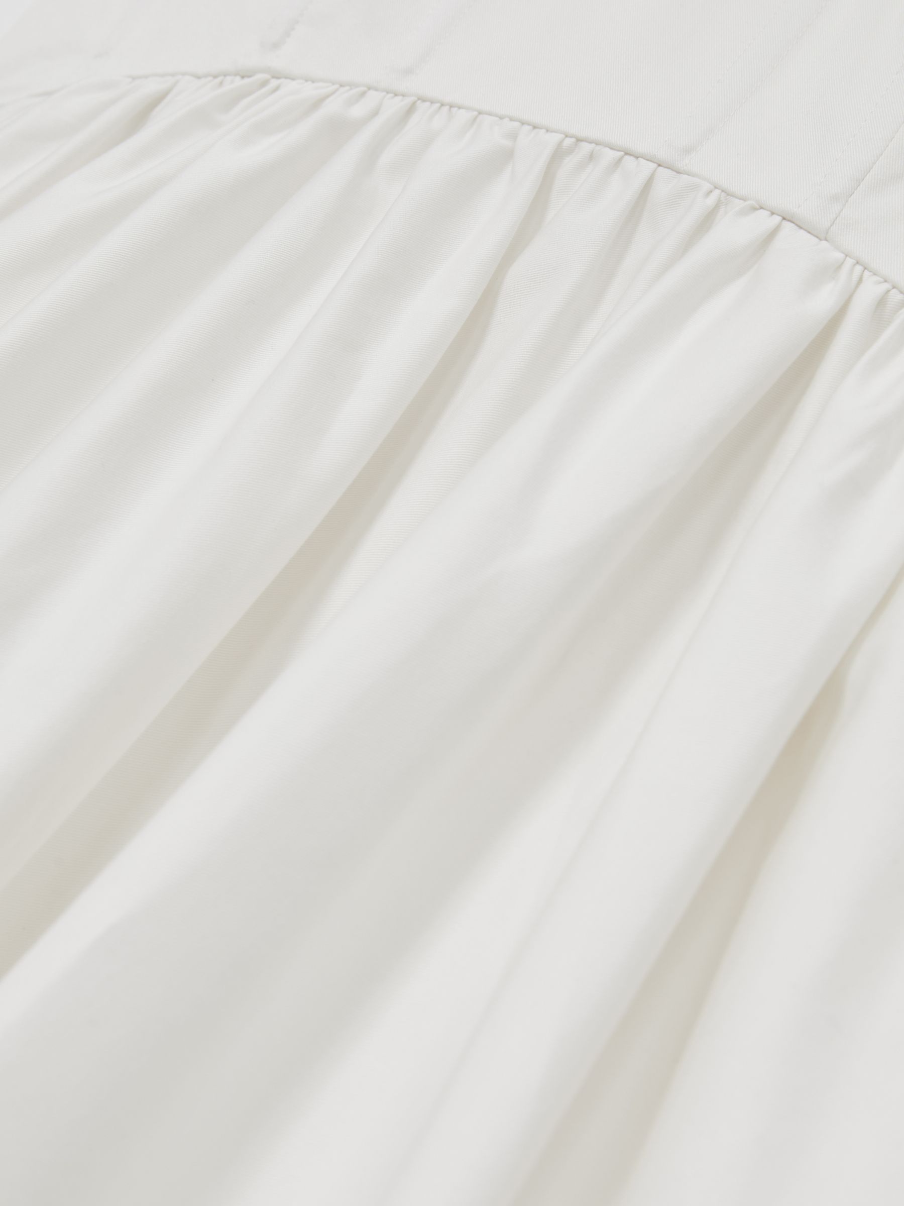 100% Cotton Corset Midi Dress in Ivory