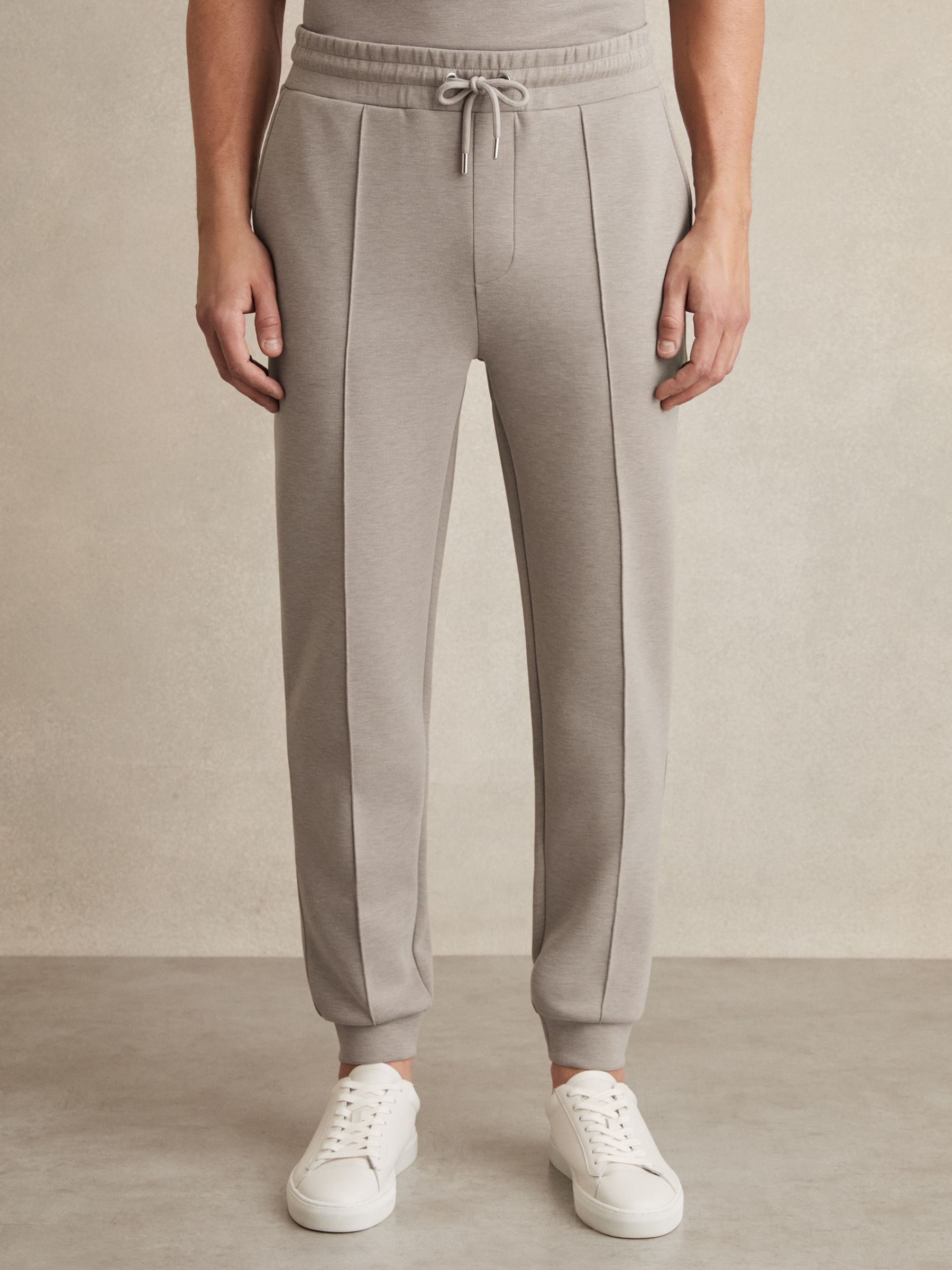 Stretch Jersey Tailored Joggers in Taupe
