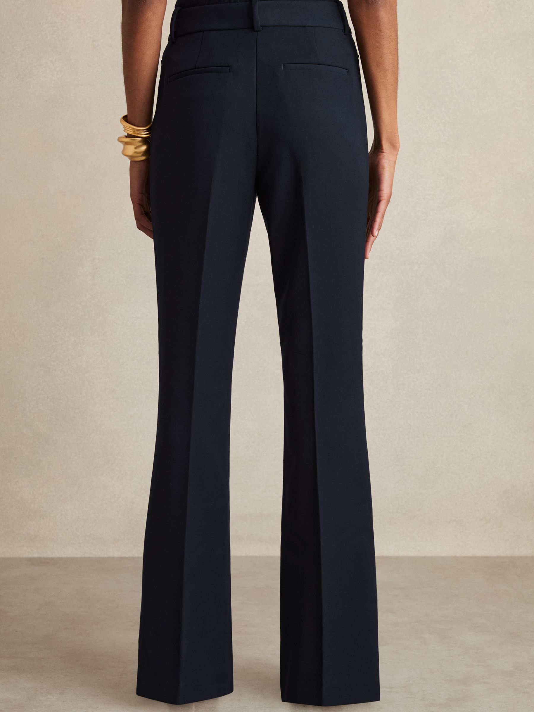 Flared Suit Trousers in Navy