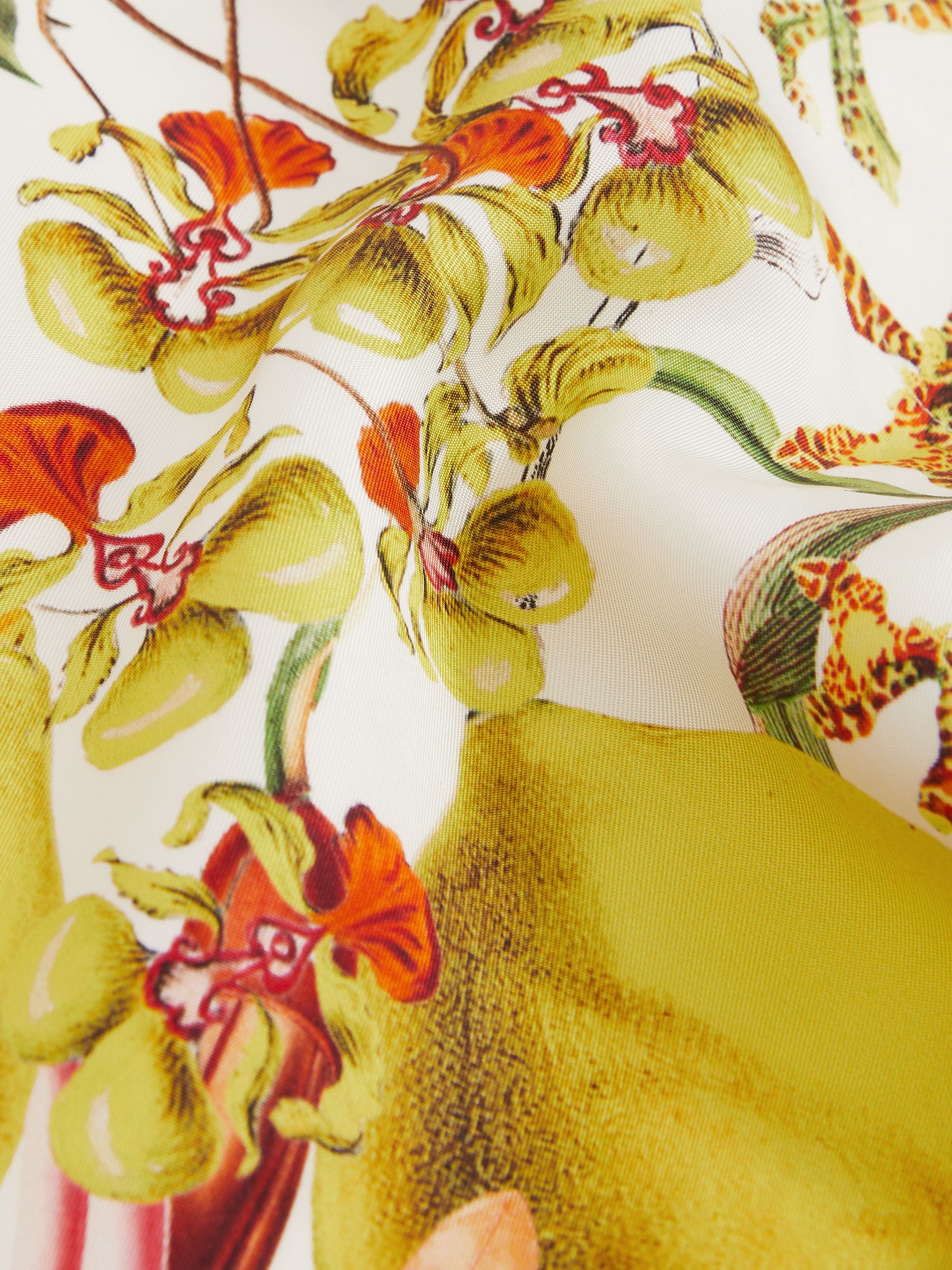 Reiss | NYBG Satin Floral-Print Shorts in Ivory