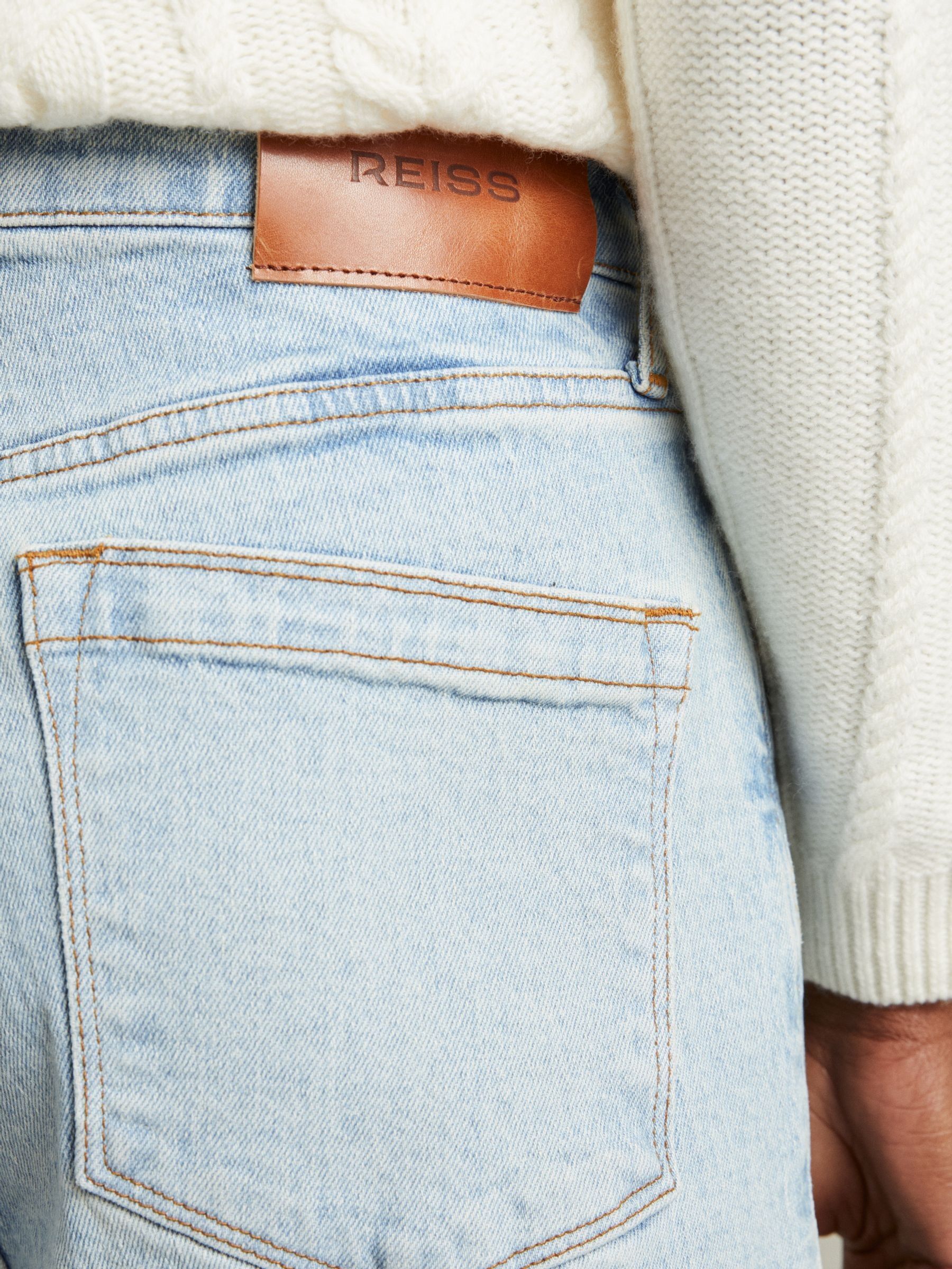 Petite Wide Leg Jeans in Light Blue