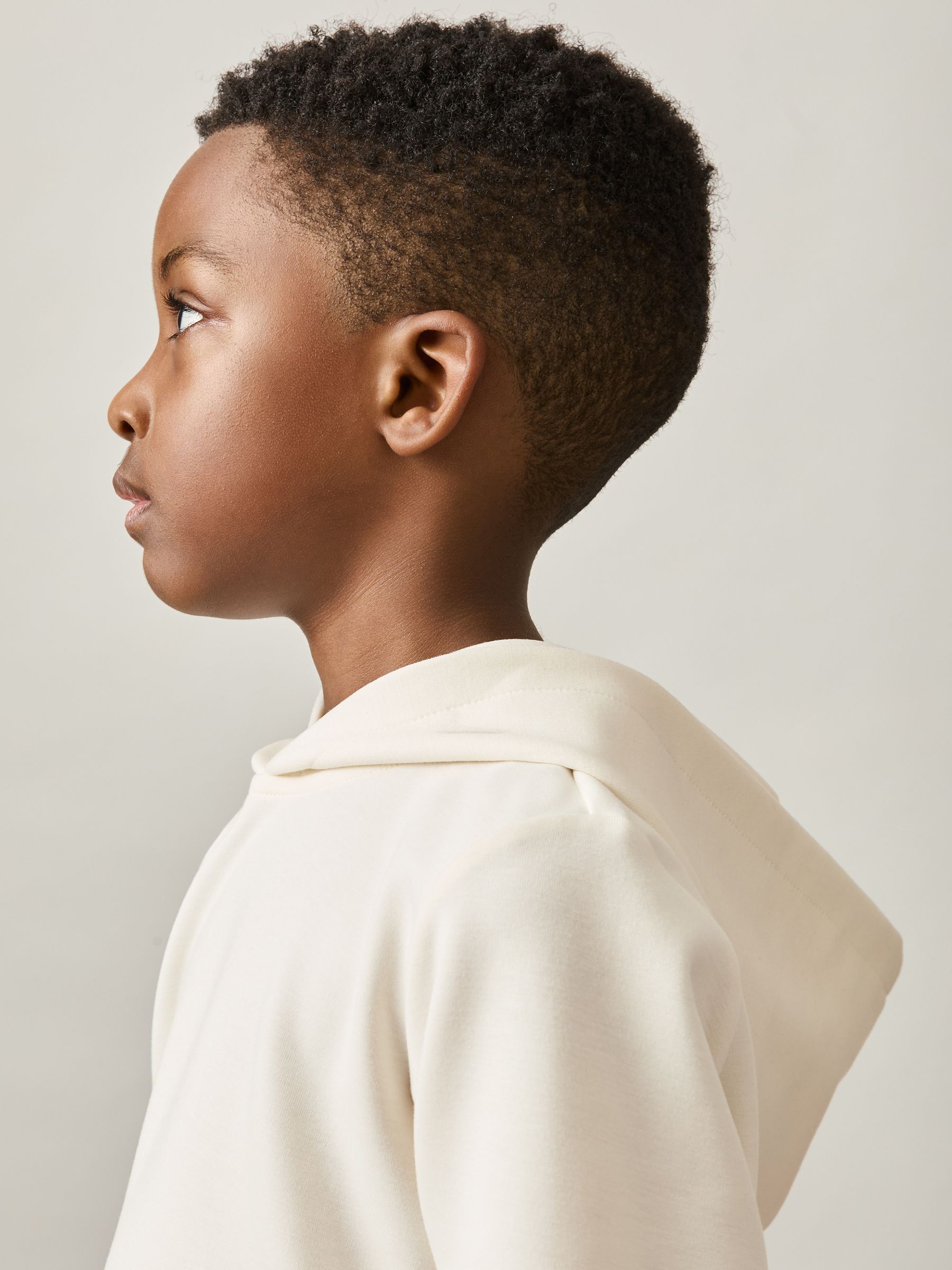 9-13 yrs Interlock Jersey Hoodie in Off White