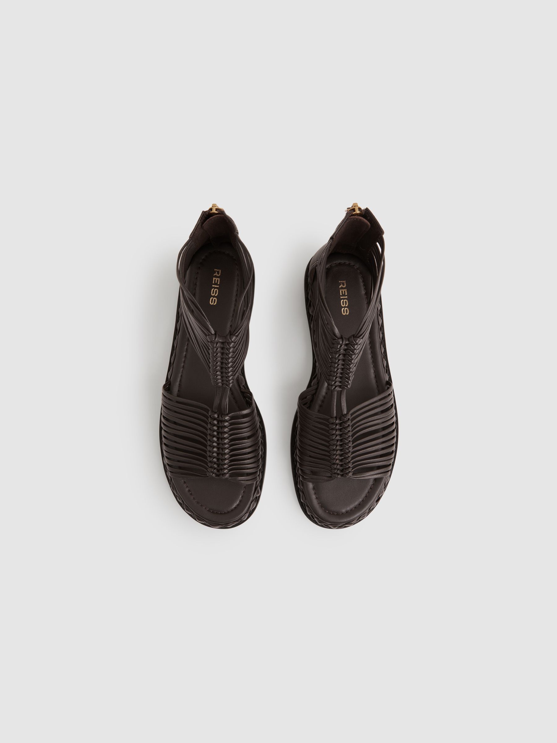 Leather Gladiator Sandals in Chocolate