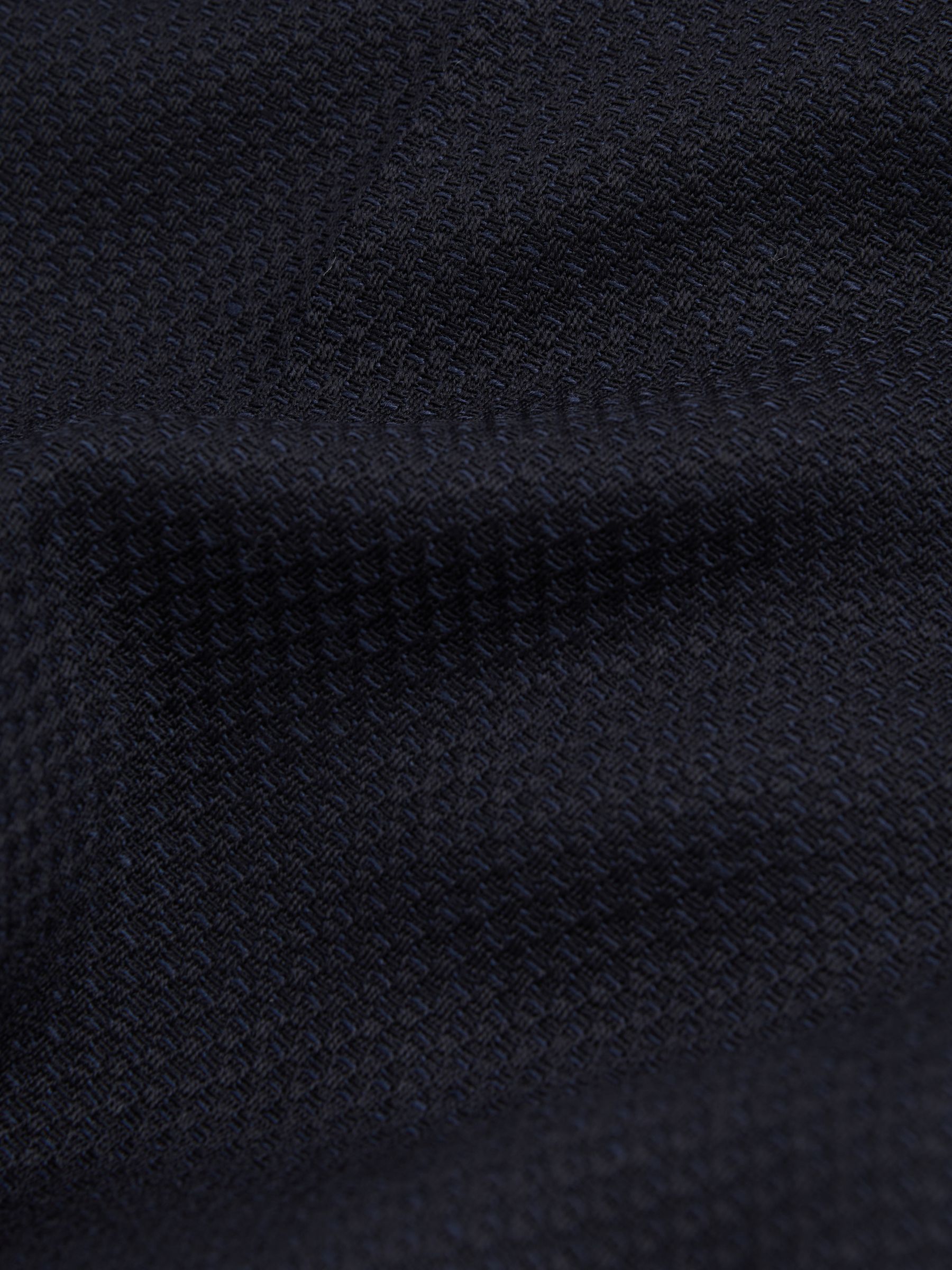 Petite Textured Wide Leg Suit Trousers in Navy