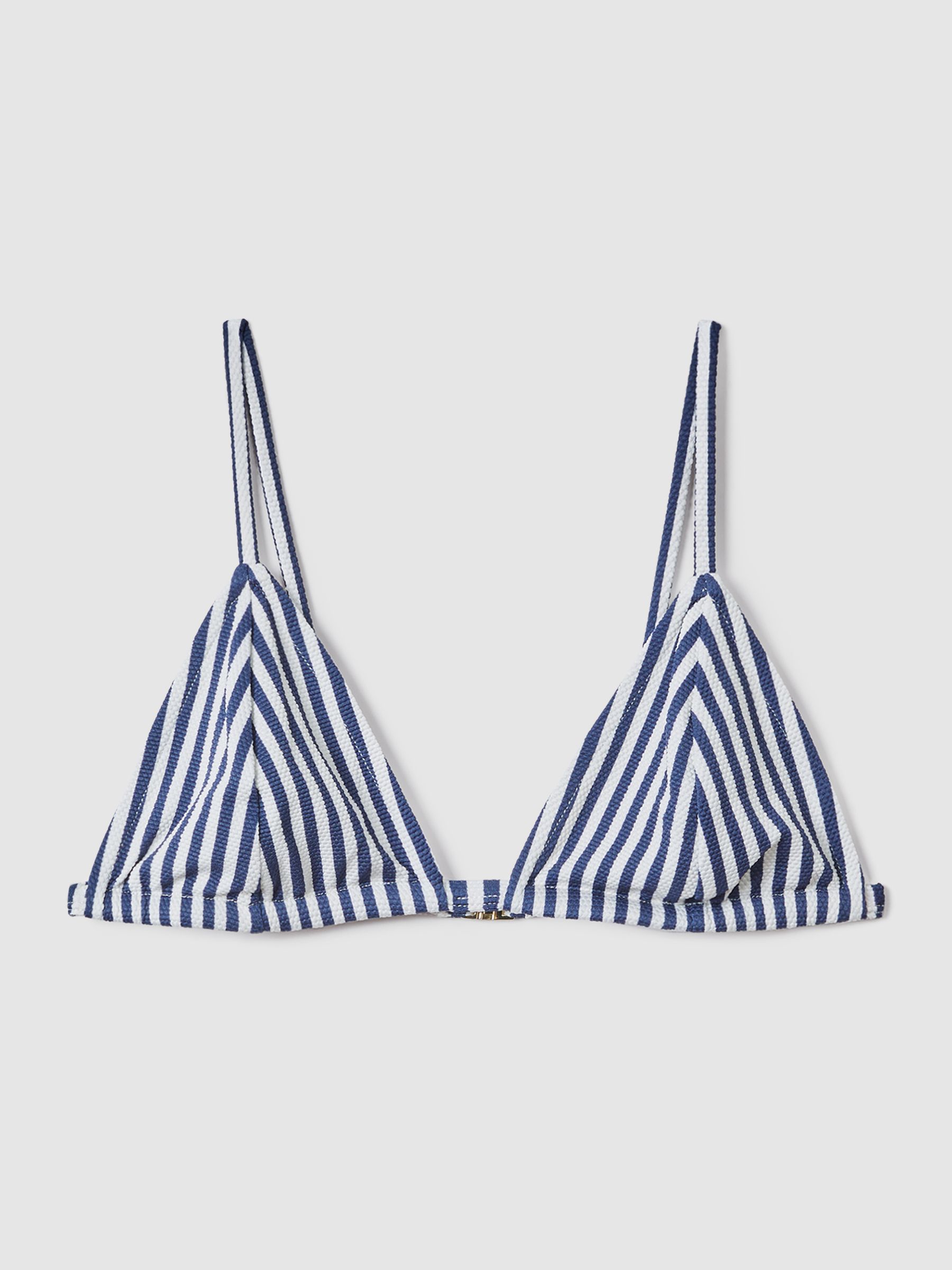 Fella Swim Julian Triangle Bikini Top in Blue Stripe