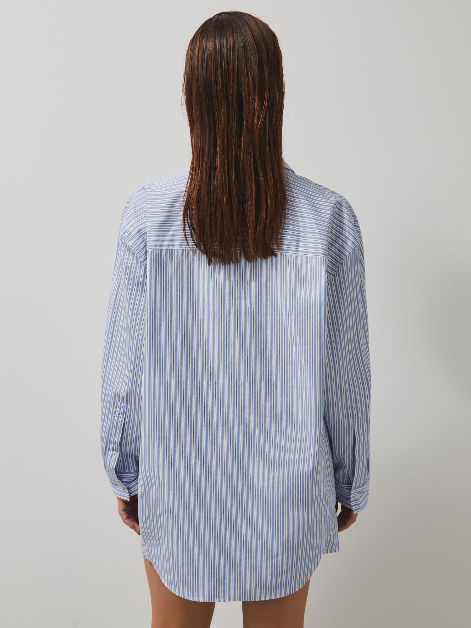McLaren F1 Team Oversize Stripe Shirt in Soft Blue/White