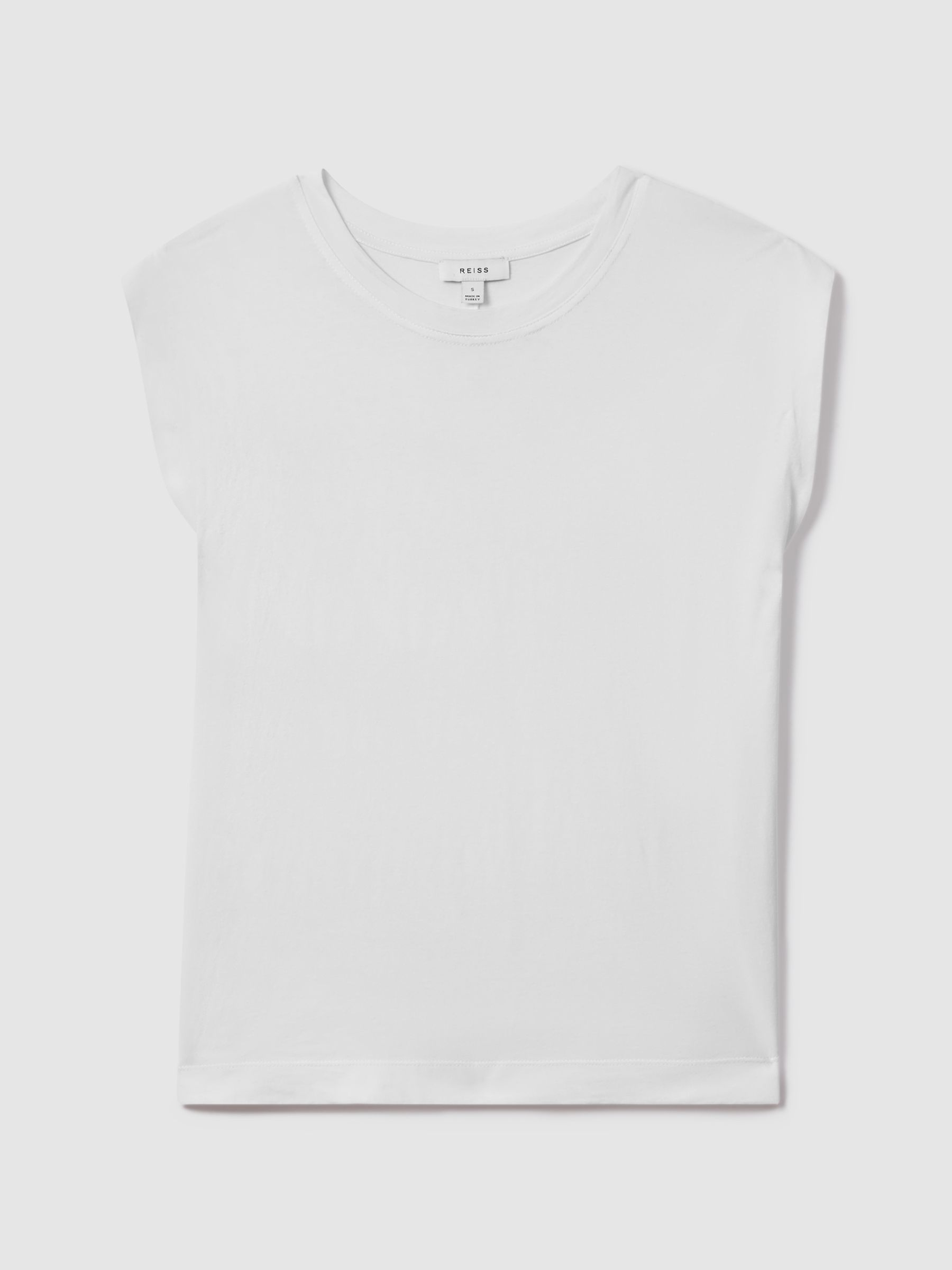 Cotton Capped Sleeve T-Shirt in White