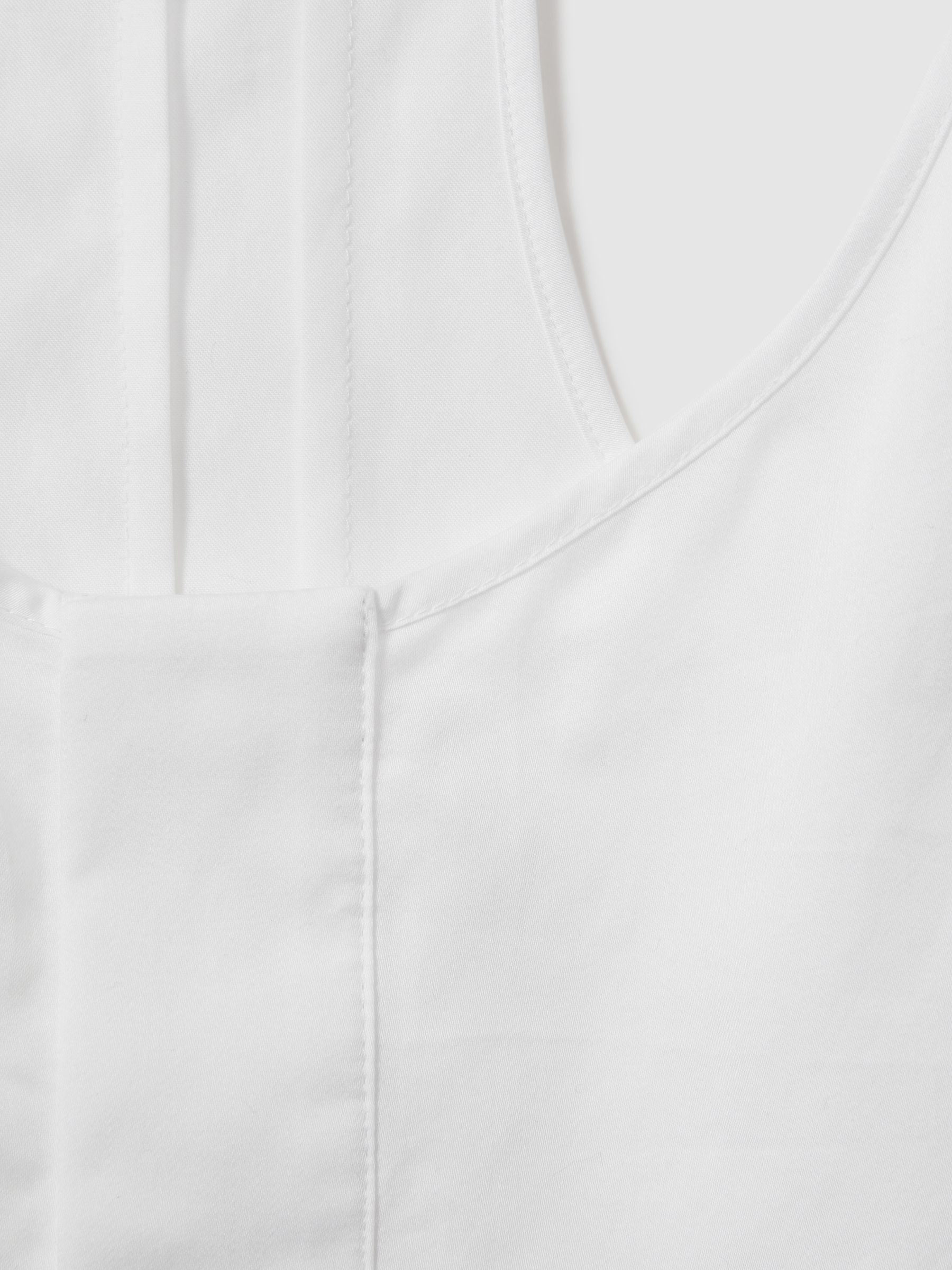 Relaxed Cotton Scoop Neck Vest in Ivory