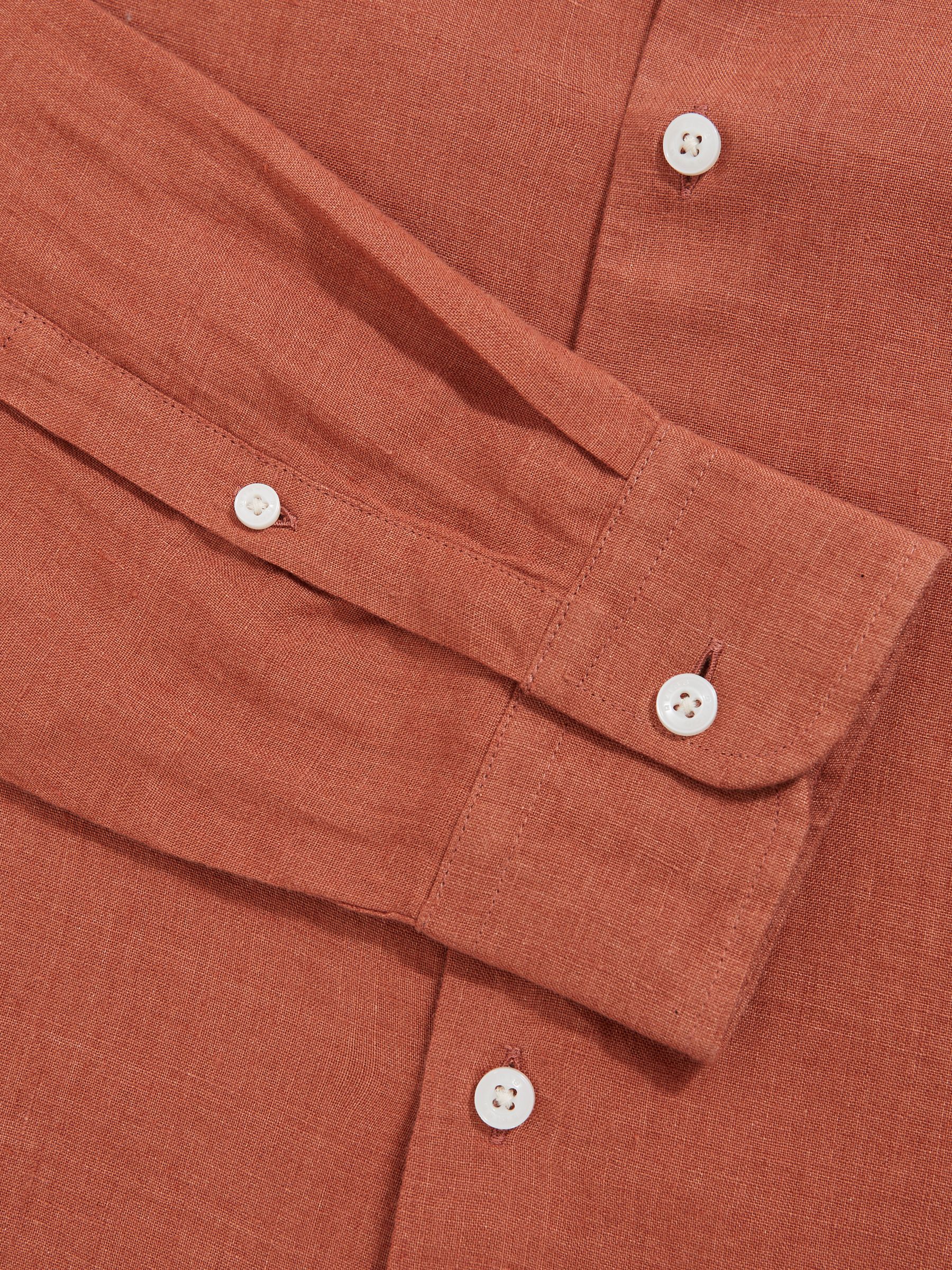 Linen Shirt in Cinnamon Brown