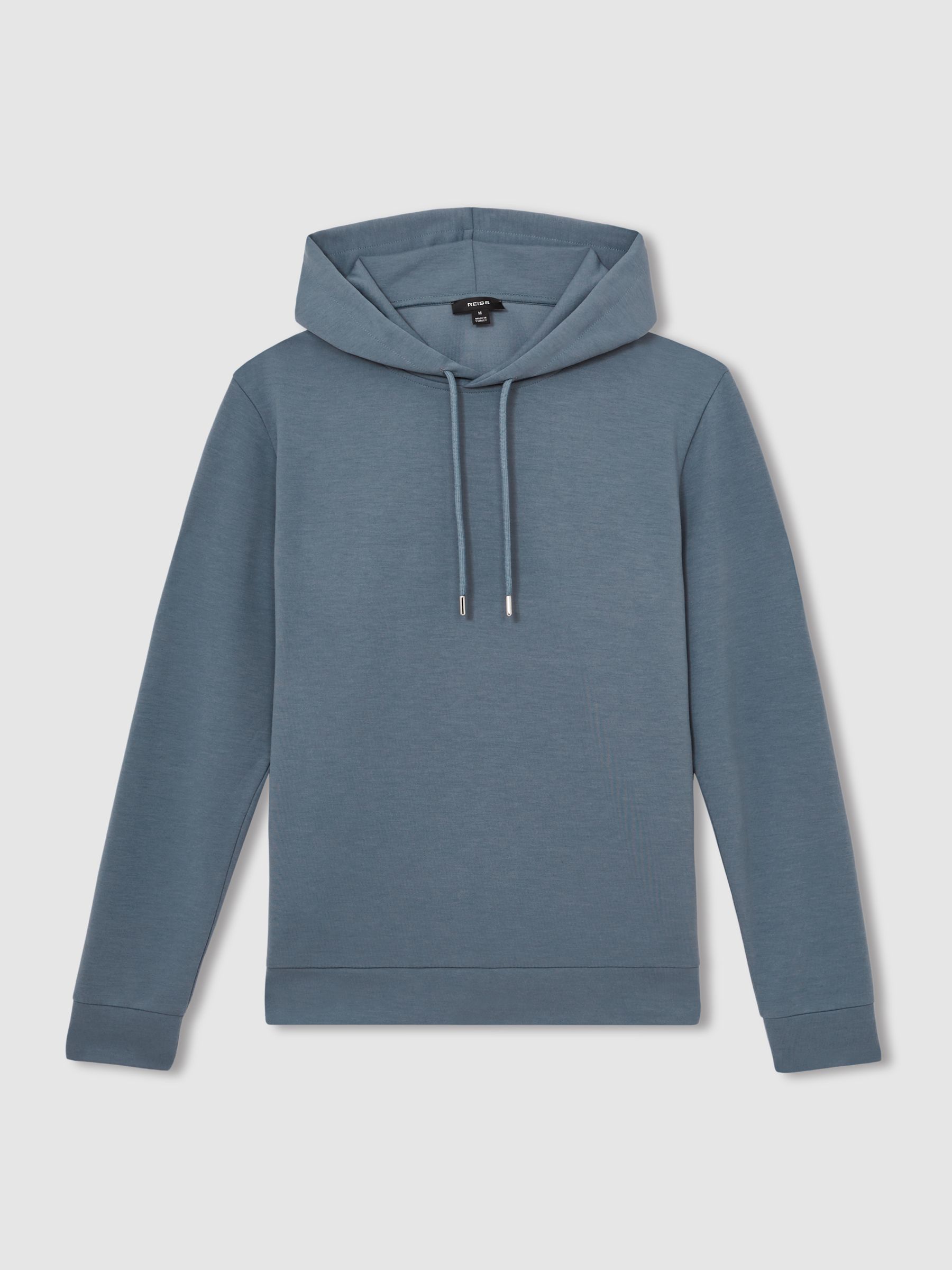 Interlock Jersey Drawstring Hoodie in Airforce Blue