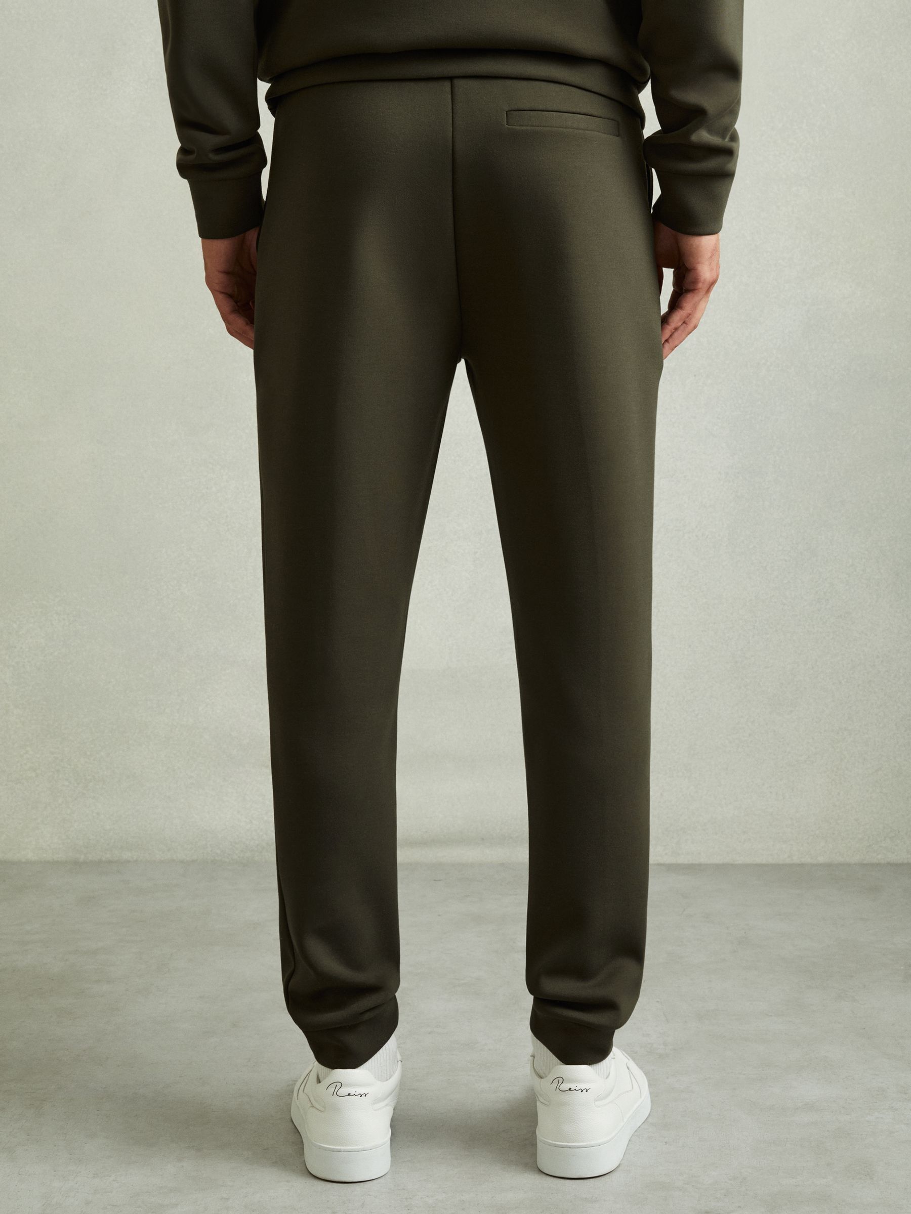 Interlock-Jersey Drawstring Joggers in Forest Green