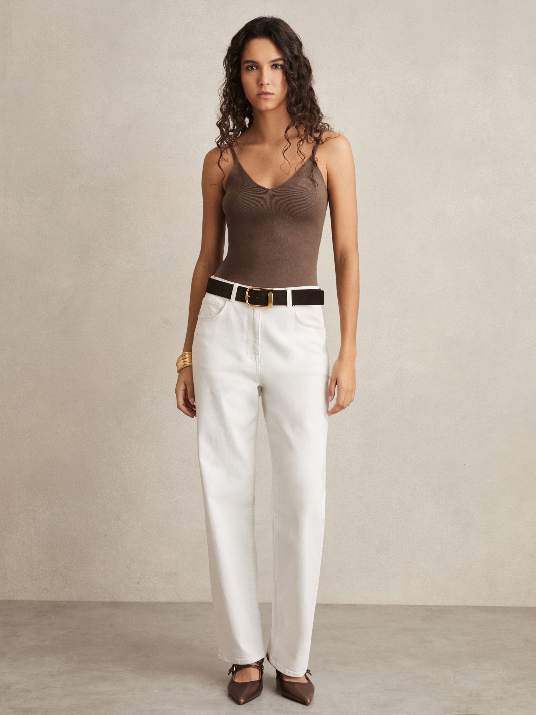 Lyocell-Blend Knitted Vest in Mink