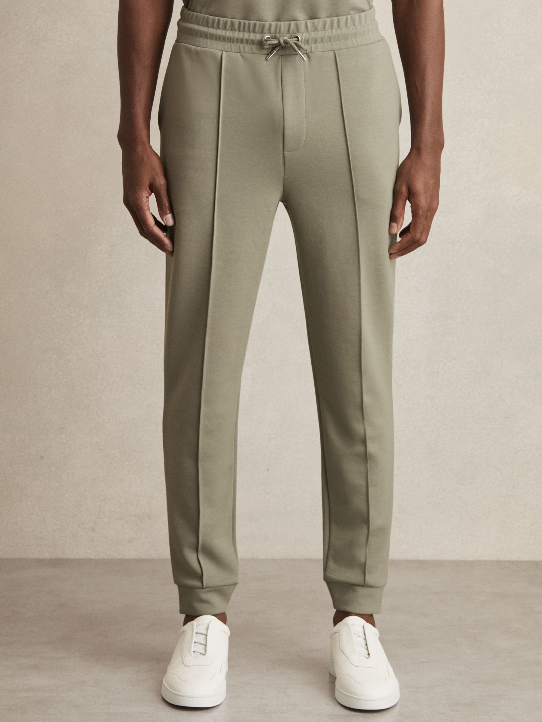 Stretch Jersey Tailored Joggers in Sage