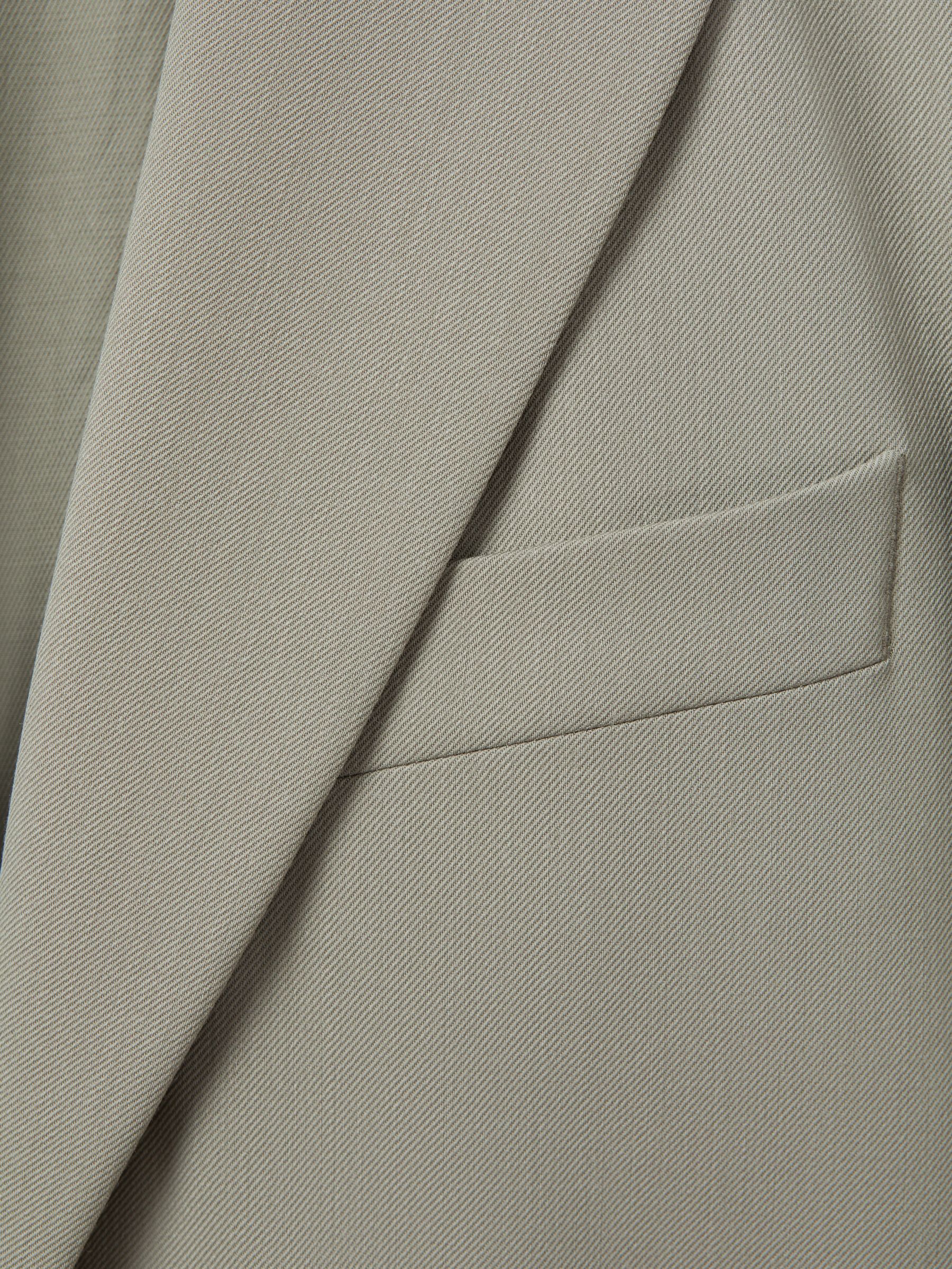 Wool Blend Single Breasted Suit Blazer in Green