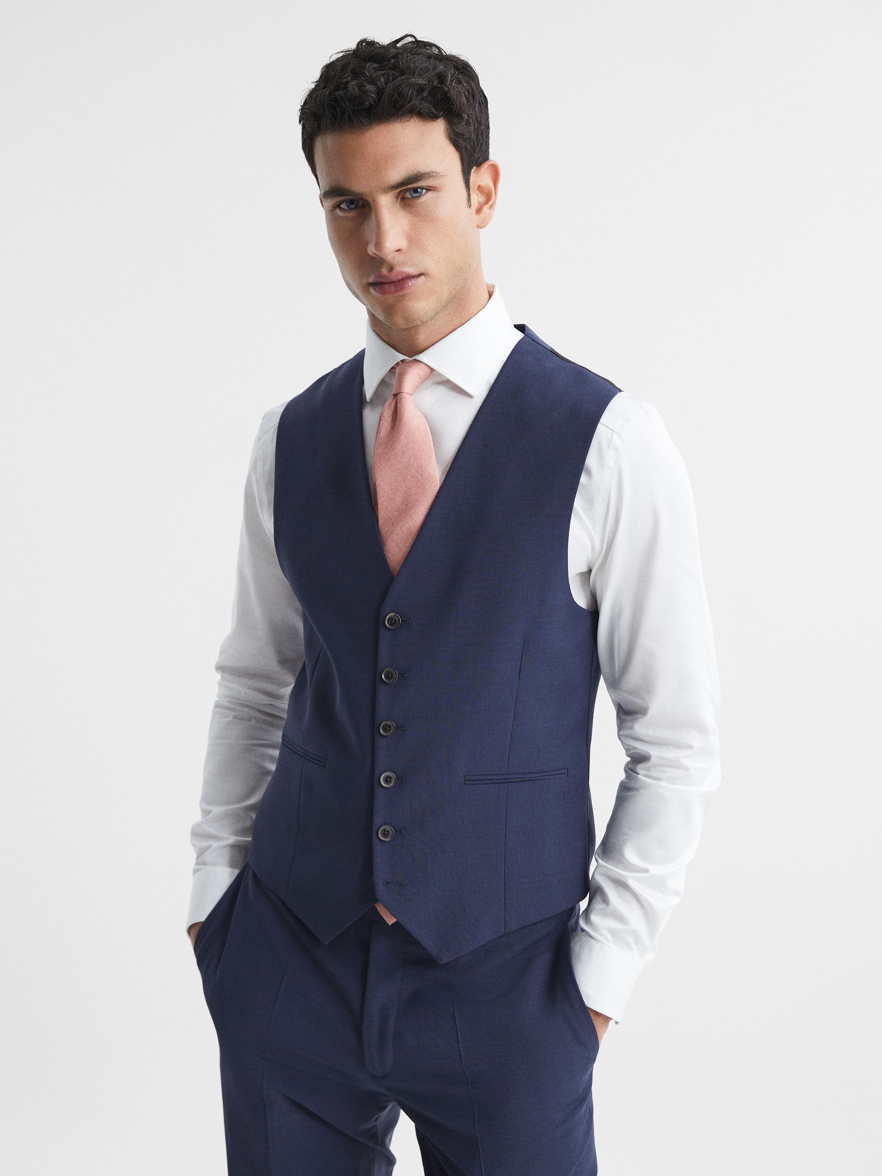 Slim Fit Waistcoat in Bright Blue